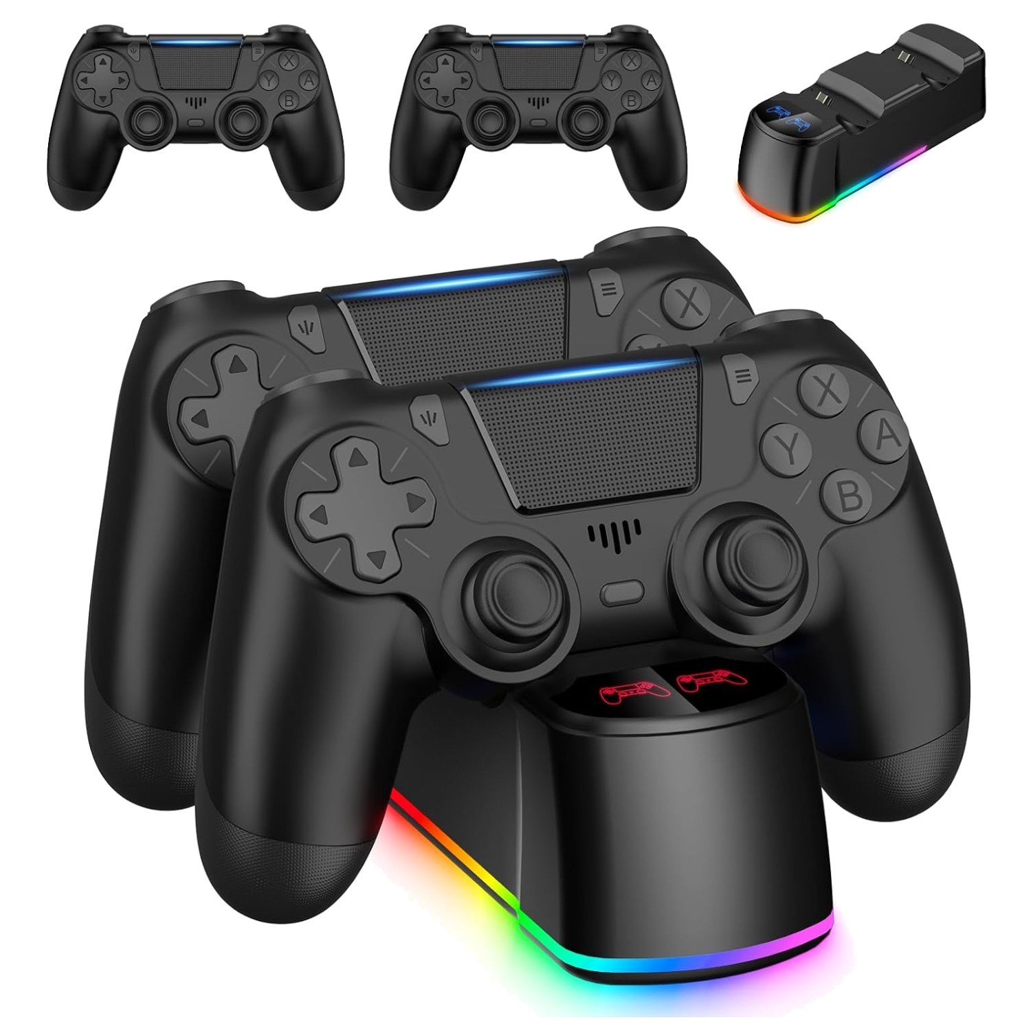PS4 Wireless Controllers with Charging Dock - 2 Pack