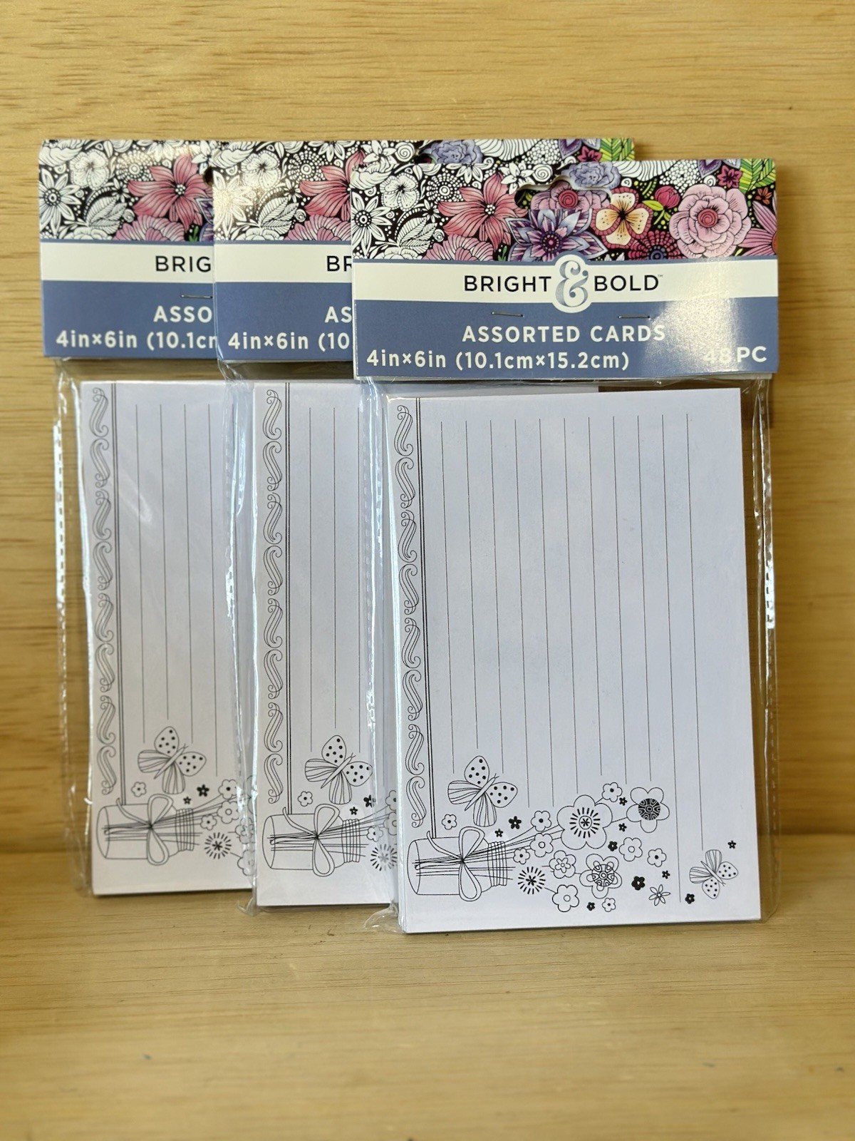 3-Bright & Bold 48pc Ea- Assorted Post Cards 4 X 6 in -4 Designs-Side Design