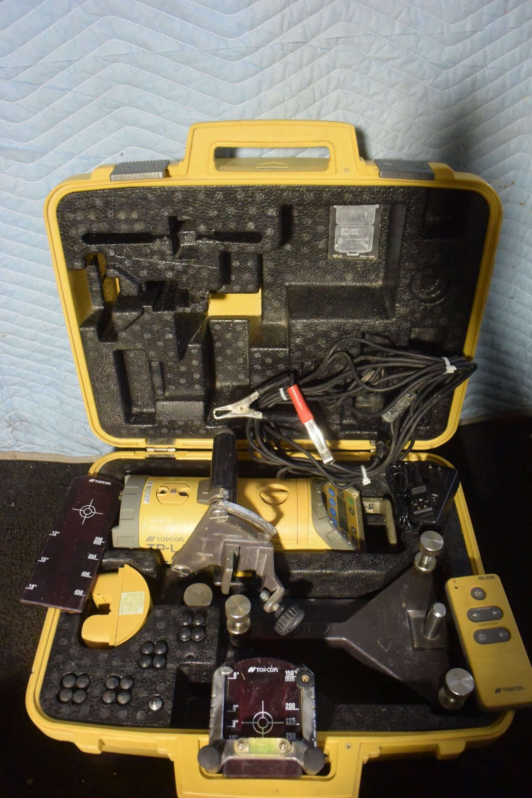 Topcon Model TP-L4AV Red Beam Straight Pipe Laser with Trivet Stand