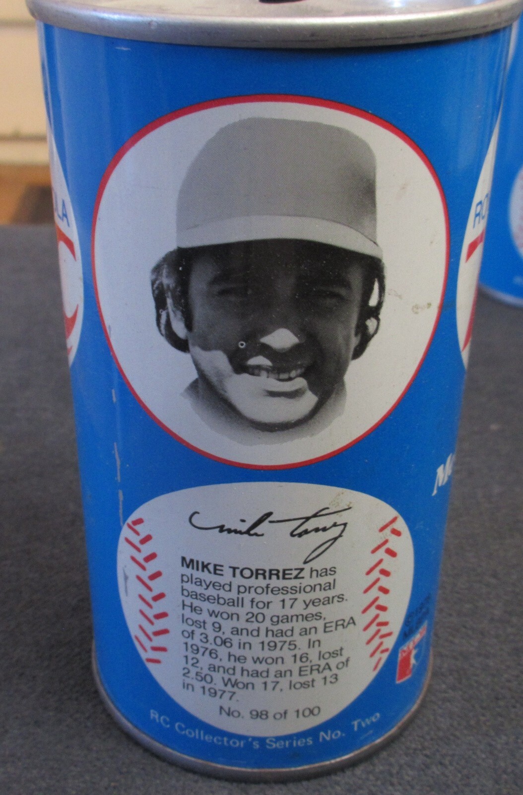 Mike Torrez Empty Royal Crown RC Cola 1978 Baseball Soda Can