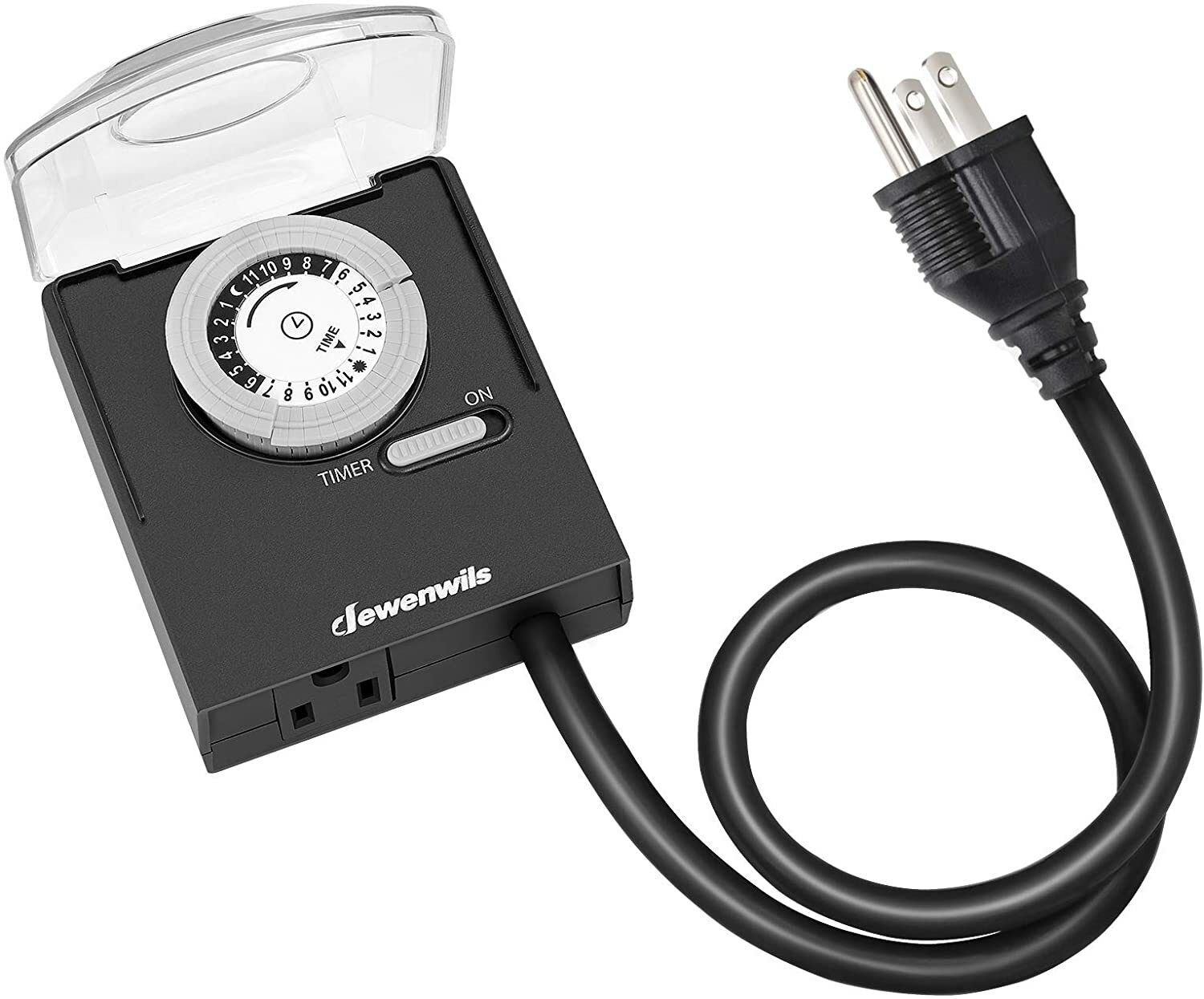 DEWENWILS Outdoor Electrical Outlet Timer Switch Plug in Waterproof Light Timer
