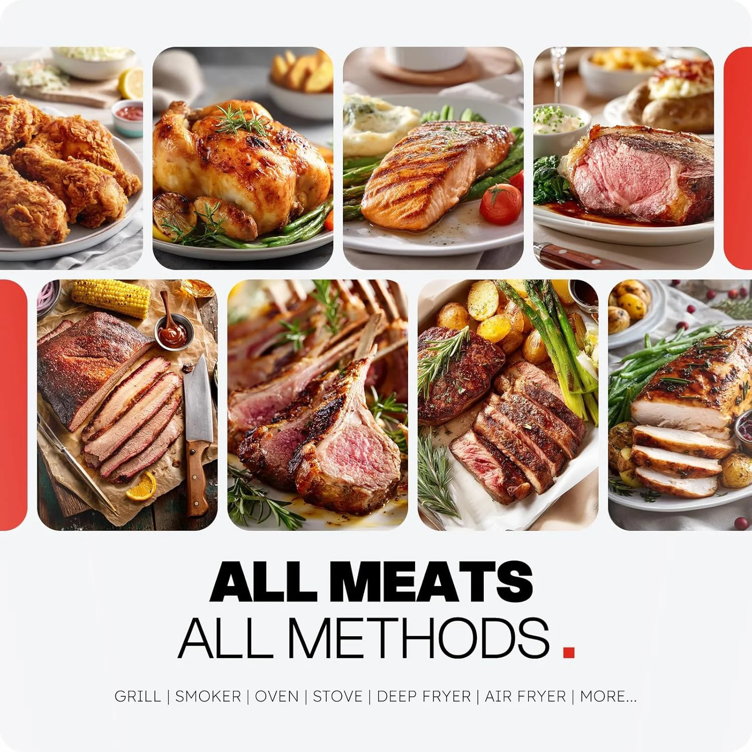 Smart Bluetooth Wireless Meat Thermometer Digital, 6 Accuracy Sensors, 0.5S Inst