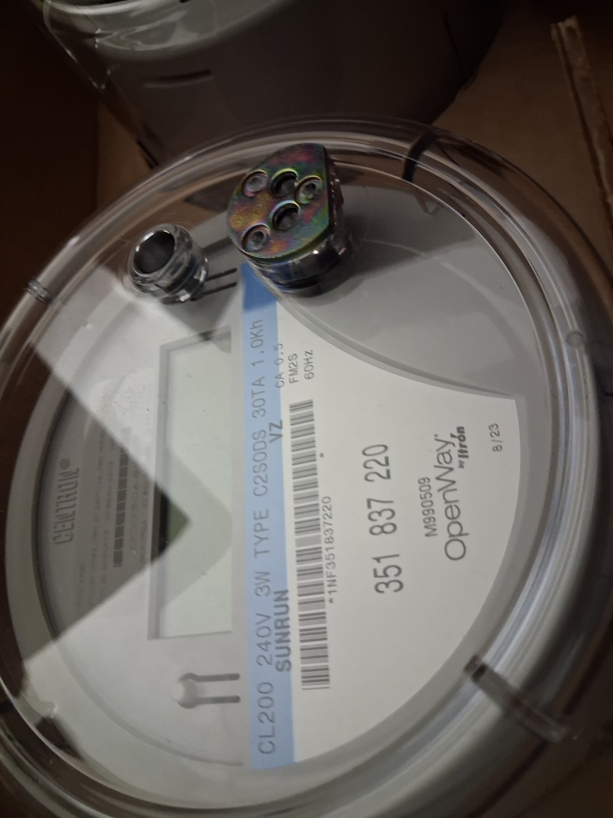 Centron Itron Sunrun OpenWay Smart Meter CL200 240V 3W C2SODS