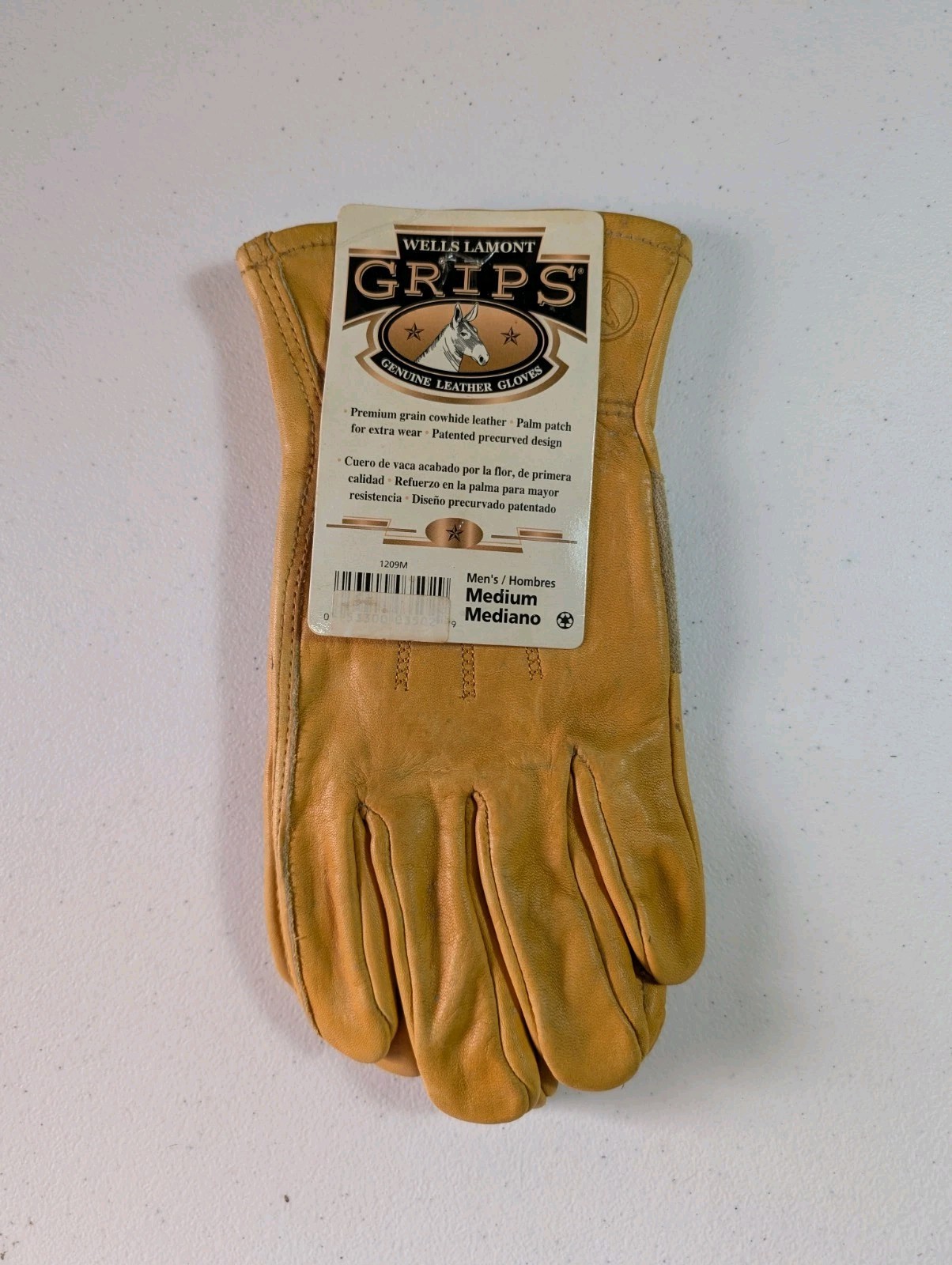 Wells Lamont GRIPS Cowhide Leather Gloves “Men's Medium"