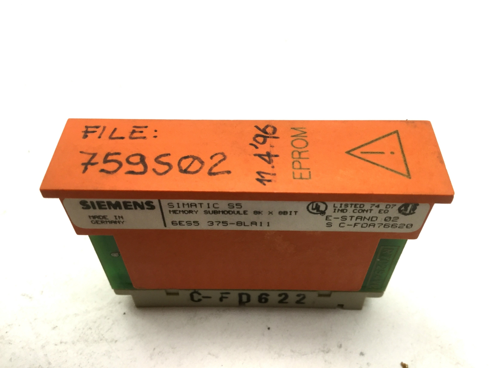 Siemens Simatic 6ES5 375-8LA11 Memory Submodule, 8K x 8 Bit EPROM