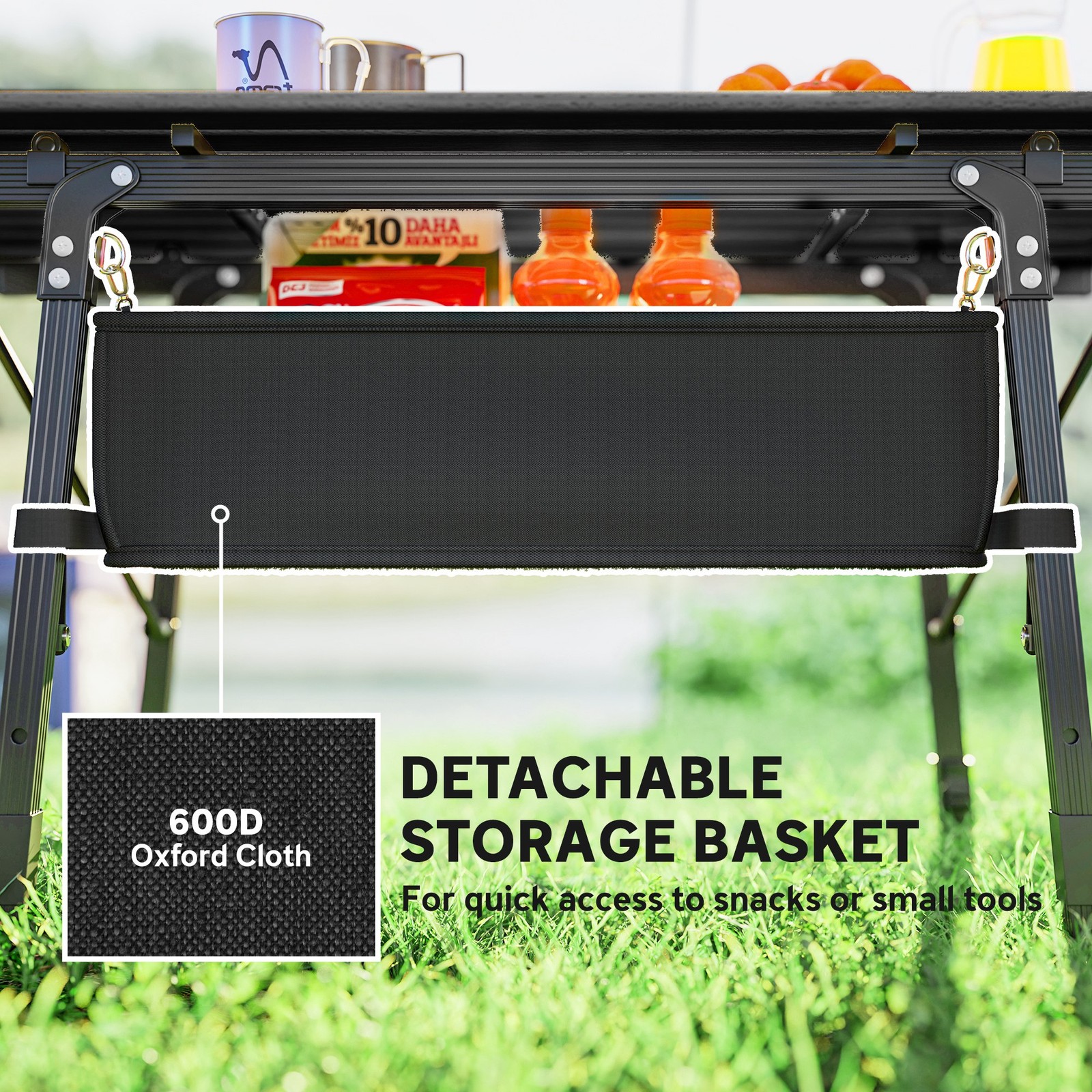 3ft Aluminum Small Folding Table, Portable Camping Table with Storage Bag
