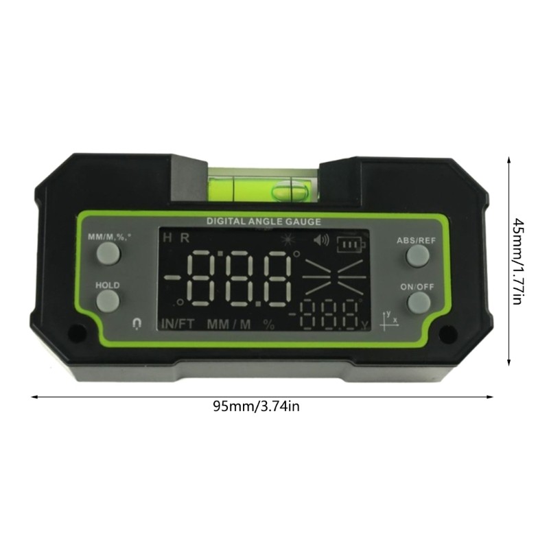 Gauge DualAxis Inclinometer with Base 4x90° Finder