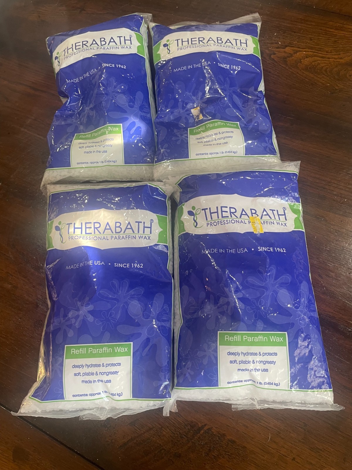 Lot of 4 Bags Refill Paraffin for Therabath Professional PRO Wax Bath 1 lb each