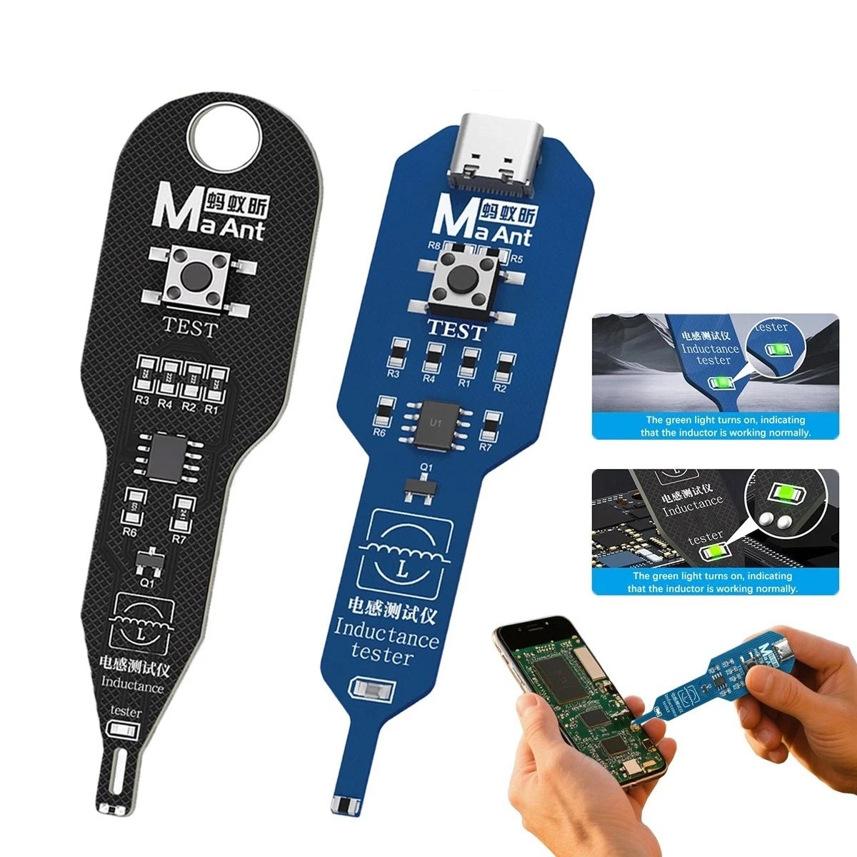 M093 Inductance Tester Motherboard Coil Tester Inductor Detector Repair Tool KC
