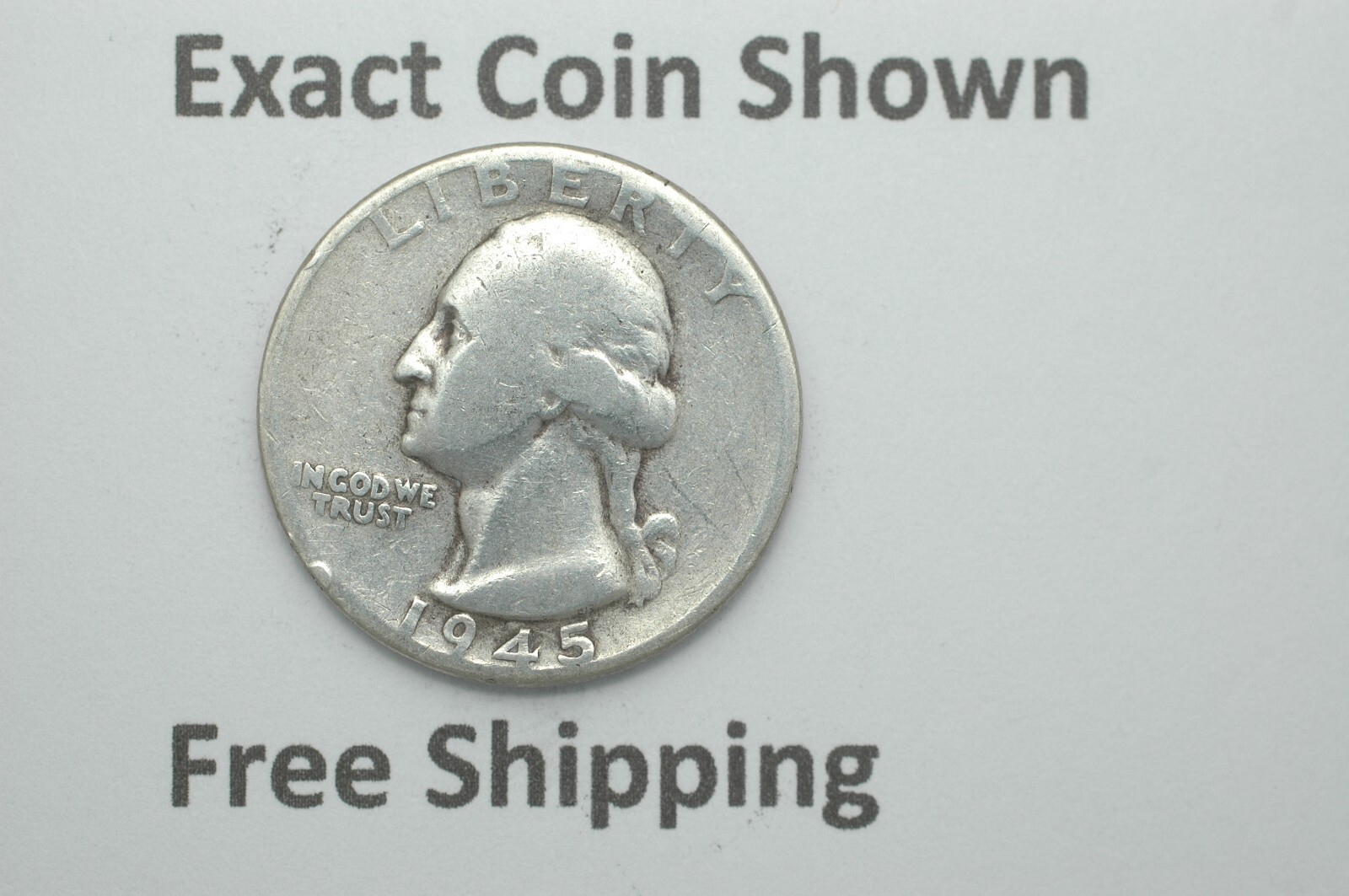 1945 P Washington Silver Quarter No Mint Mark Philadelphia Free Shipping
