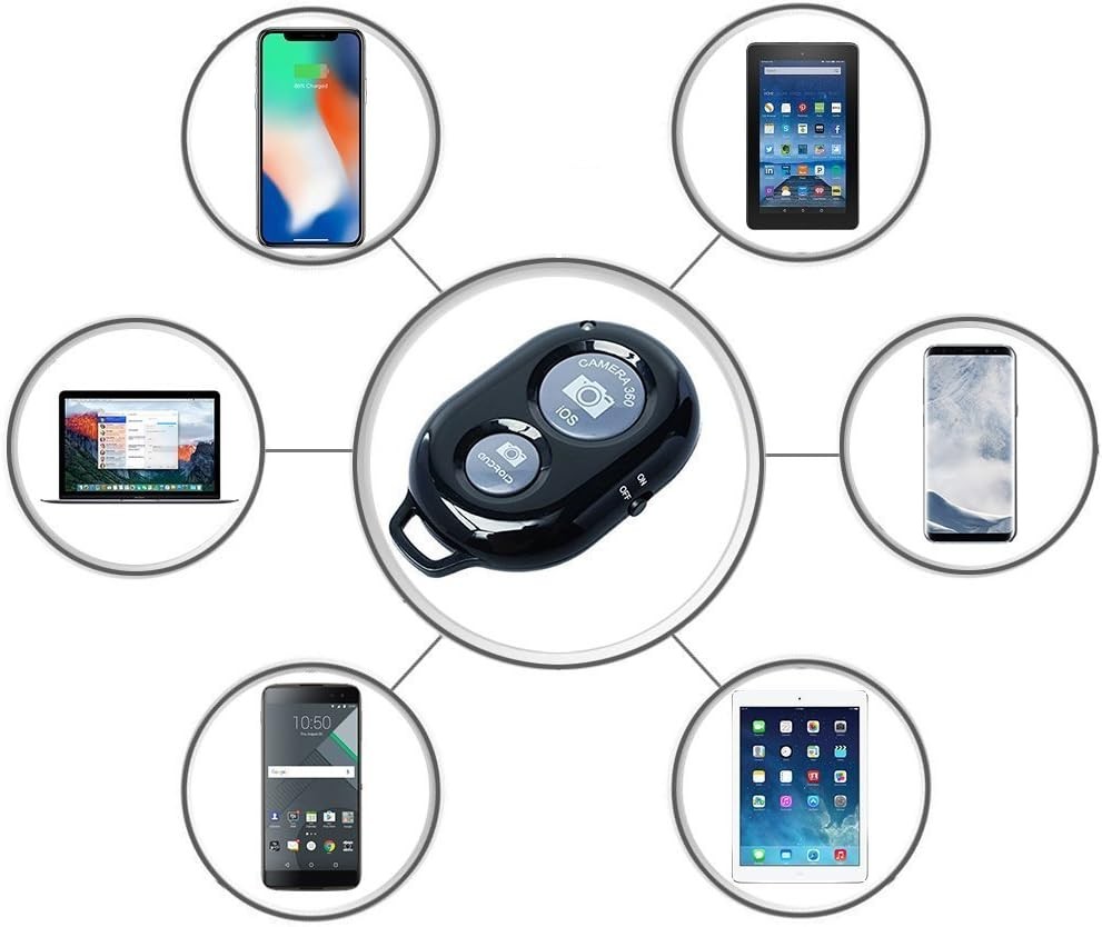 Bluetooth Shutter Remote Selfie Control Button Monopod Iphone Camera Phone 4pcs