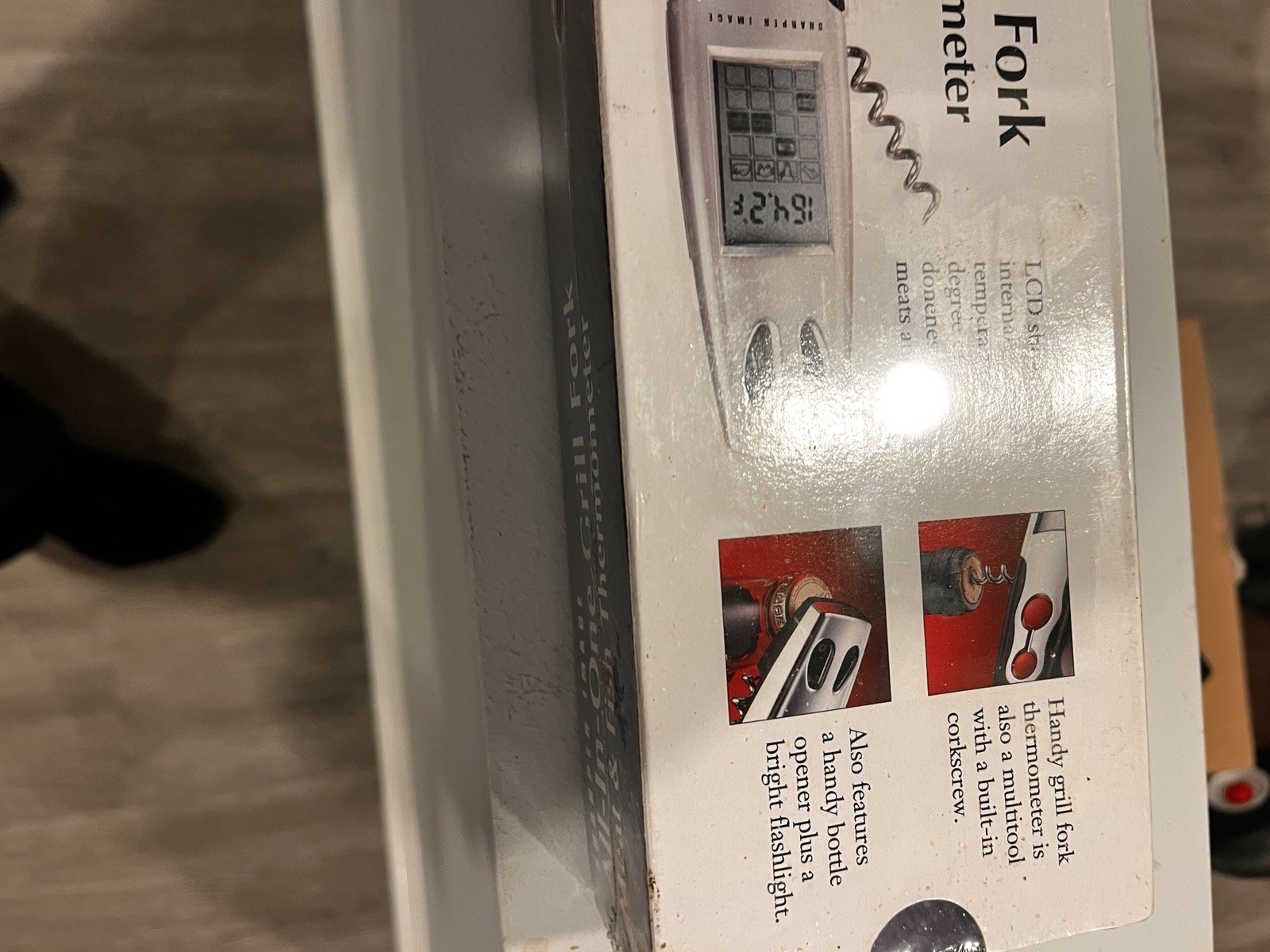 SHARPER IMAGE ALL IN OINE GRILL FORK MEAT & FISH THERMOMETER