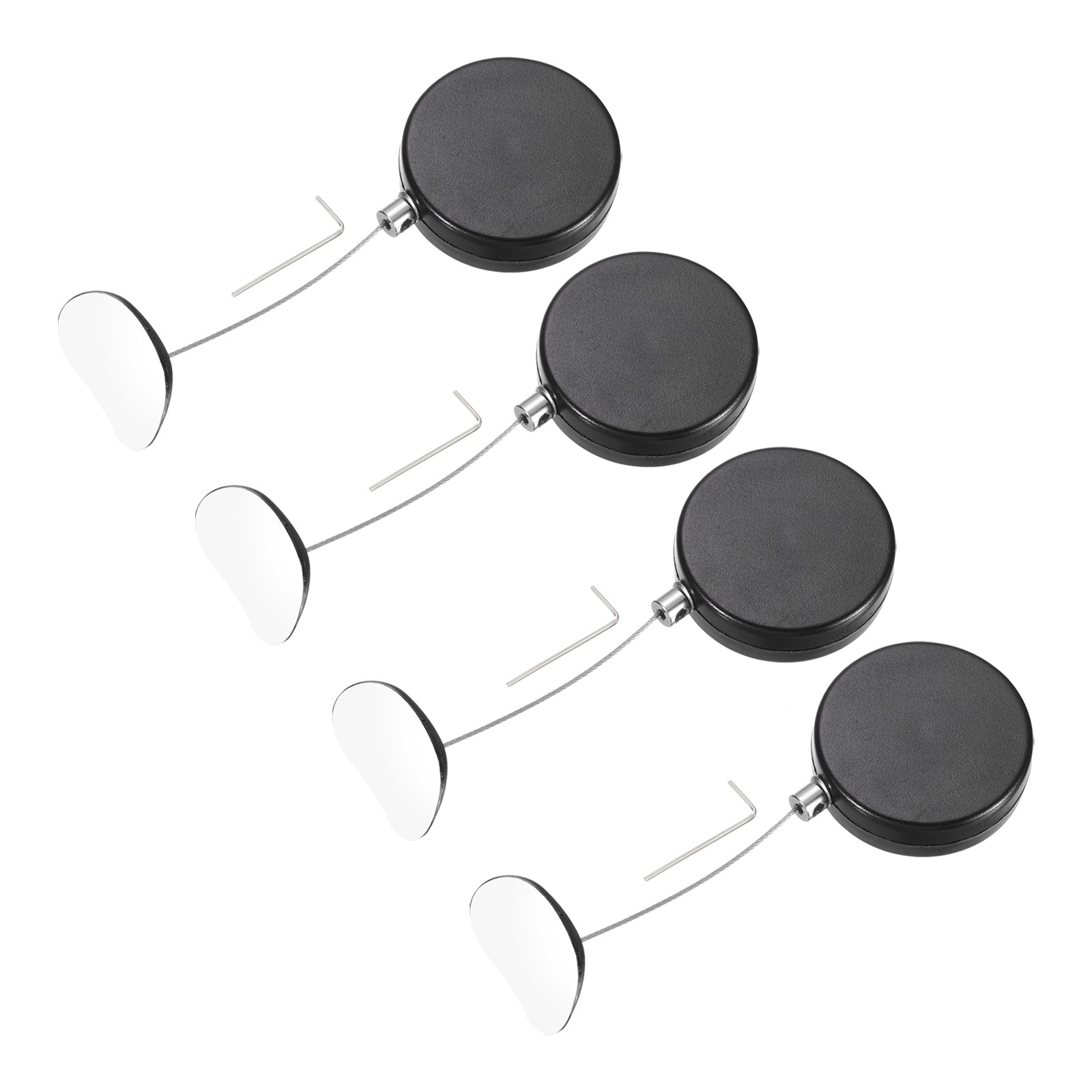 3.3ft Retractable Cable Security Lock with Arc Patch Wrench 150 g Black,4 Pack