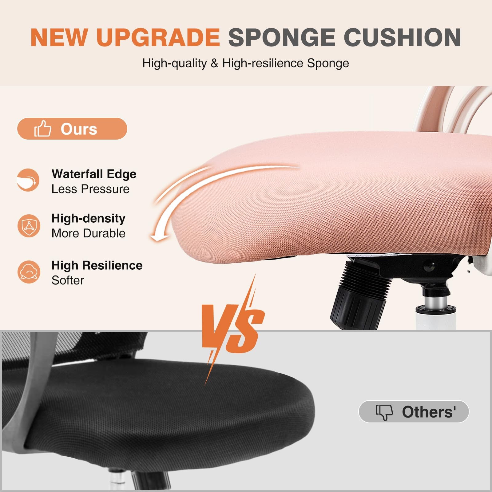 Home Office Managerial Executive Chair, High-Back Mesh with Adjustable Headre...