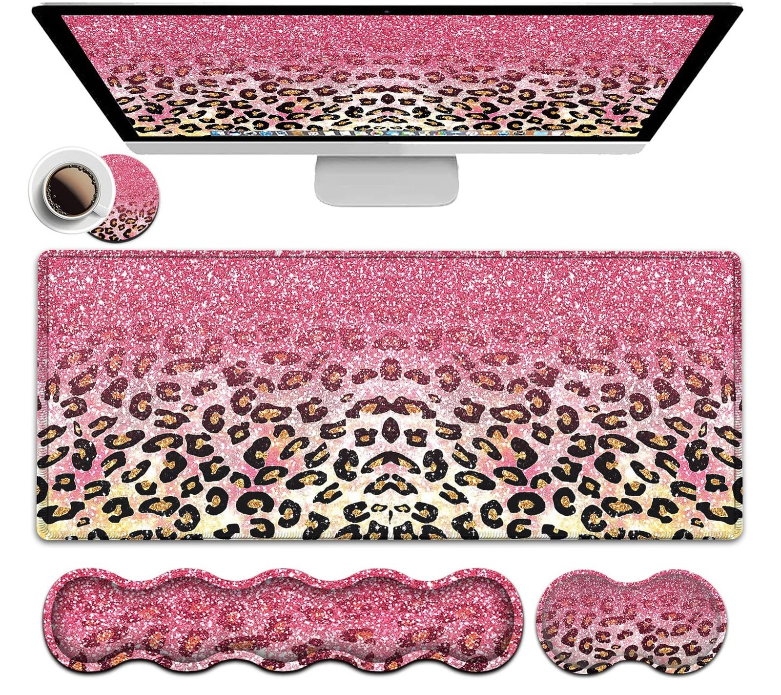 Memory Foam Keyboard Wrist Rest Support + Large Gaming Mouse Pad + Ergonomic ...