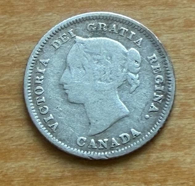 Canada 1881 Silver 5 Cents Circulated Victoria