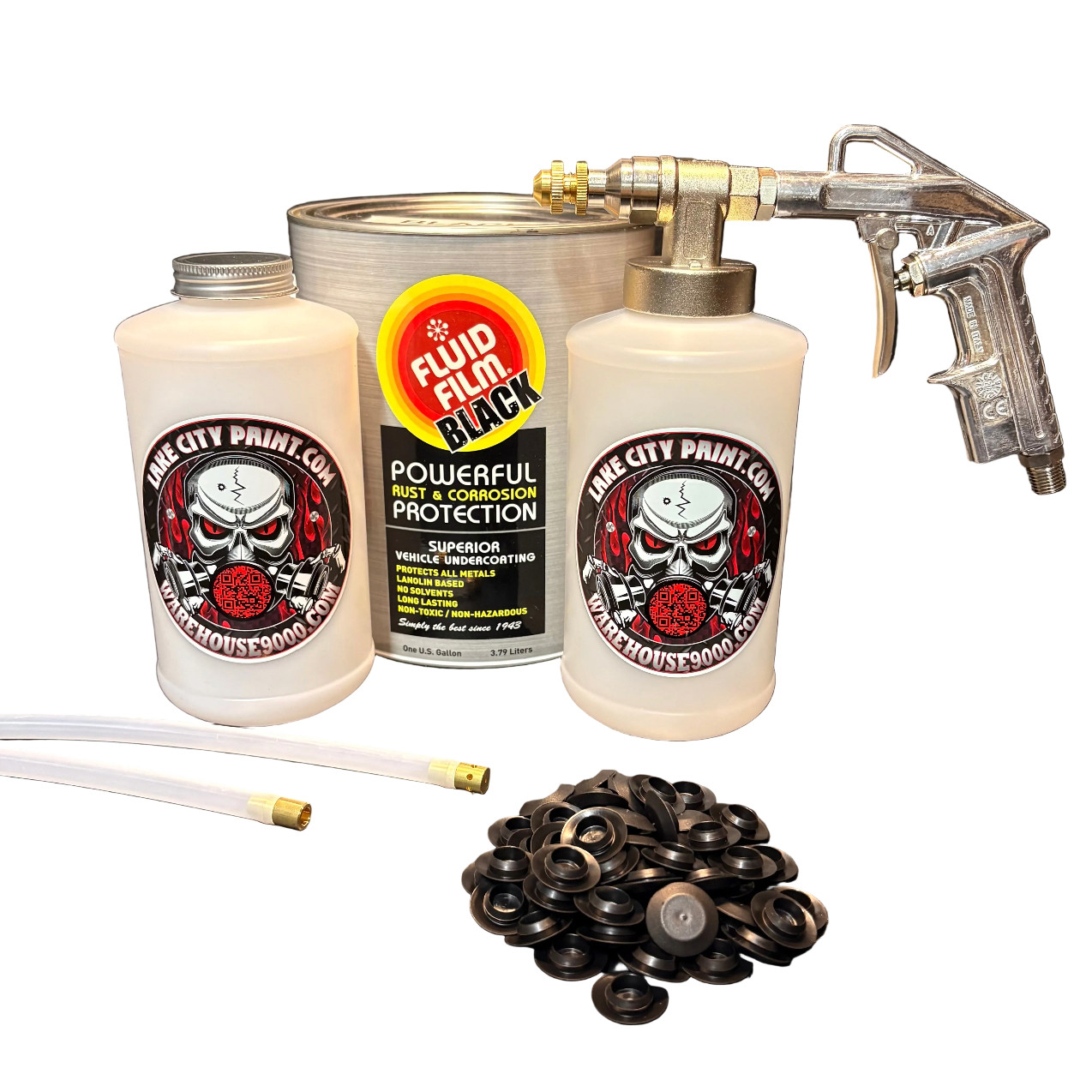 Black Fluid Film Pro Undercoating Gun - 2 Wand Kit (2 W Quart Bottles)