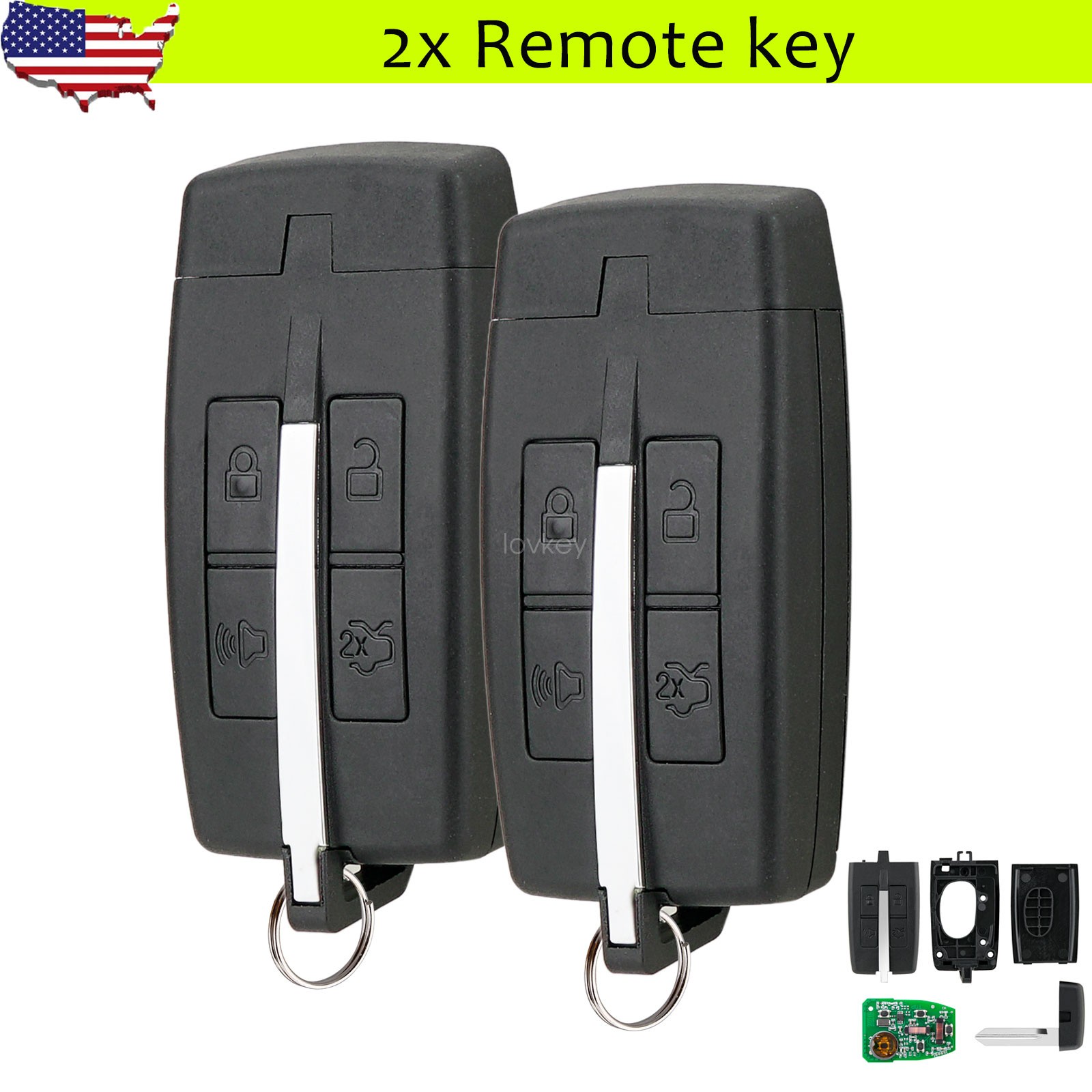 2 For Lincoln MKS MKT Ford Taurus 2009 2010 2011 2012 Smart Prox Remote Key Fob
