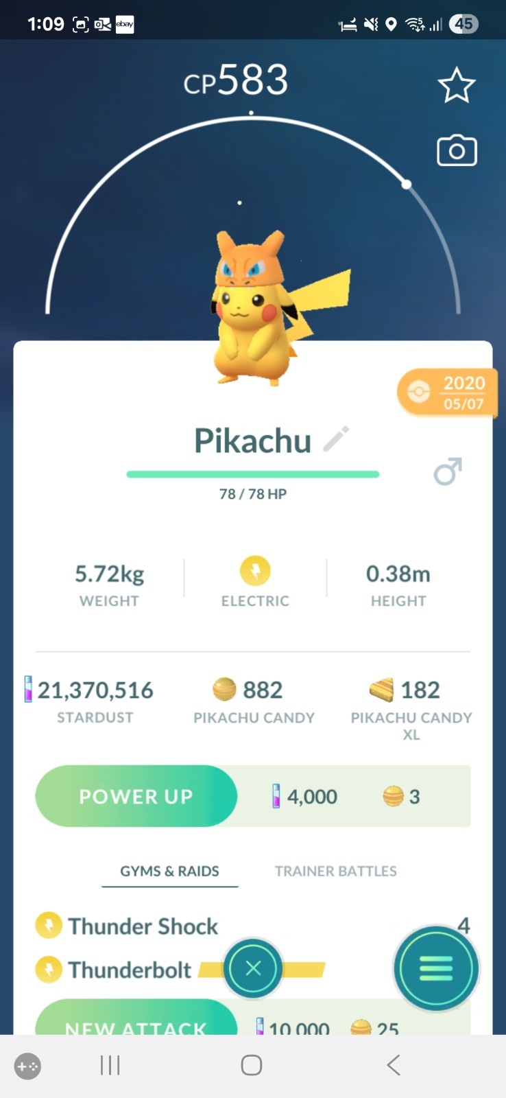 Pikachu Charizard Hat (Non Shiny)