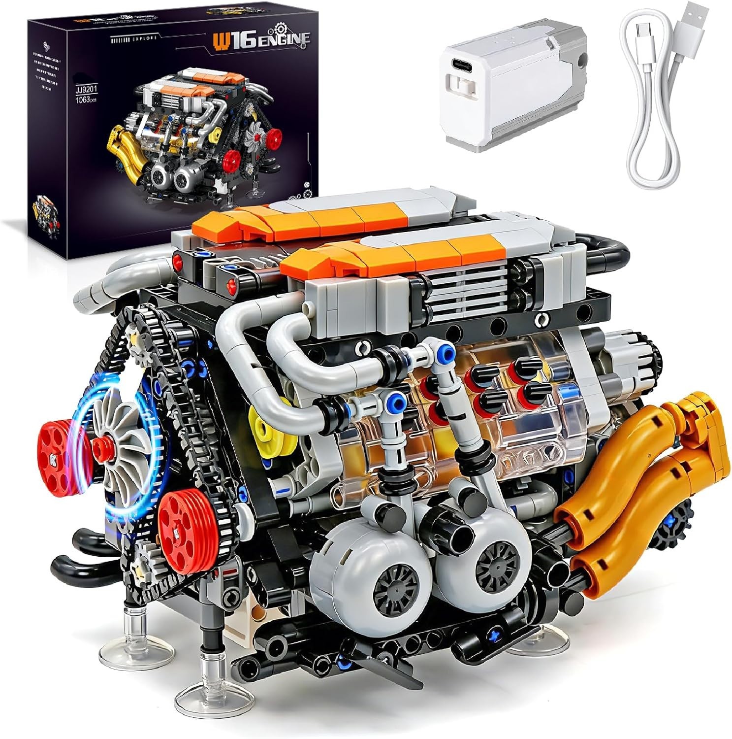 V8 Engine Model Kit - 1063 Pcs to Build Your Own Mini Engine That Works