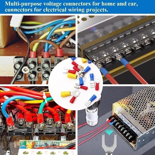 Insulated Wire Electrical Connectors Assortment Kit Ring Spade Butt Quick