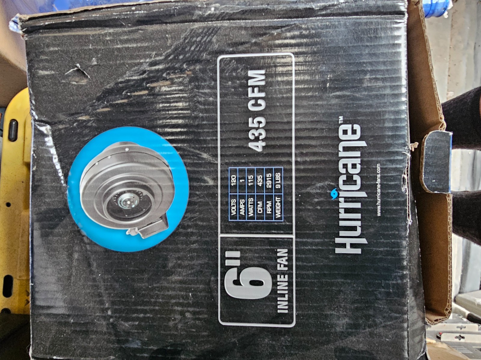 Hurricane Inline Fan 6” 435 CFM – Commercial Duct Fan - 120V - Inline Duct Fan