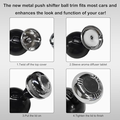 Metal Joystick Car Push Start Button Cover, Universal One-Touch Start Silver