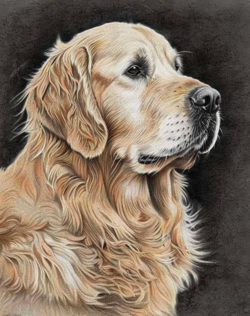 MaiYiYi Golden Retriever Dog Diamond Painting, 5D 30 x 40 cm, Clear,Golden