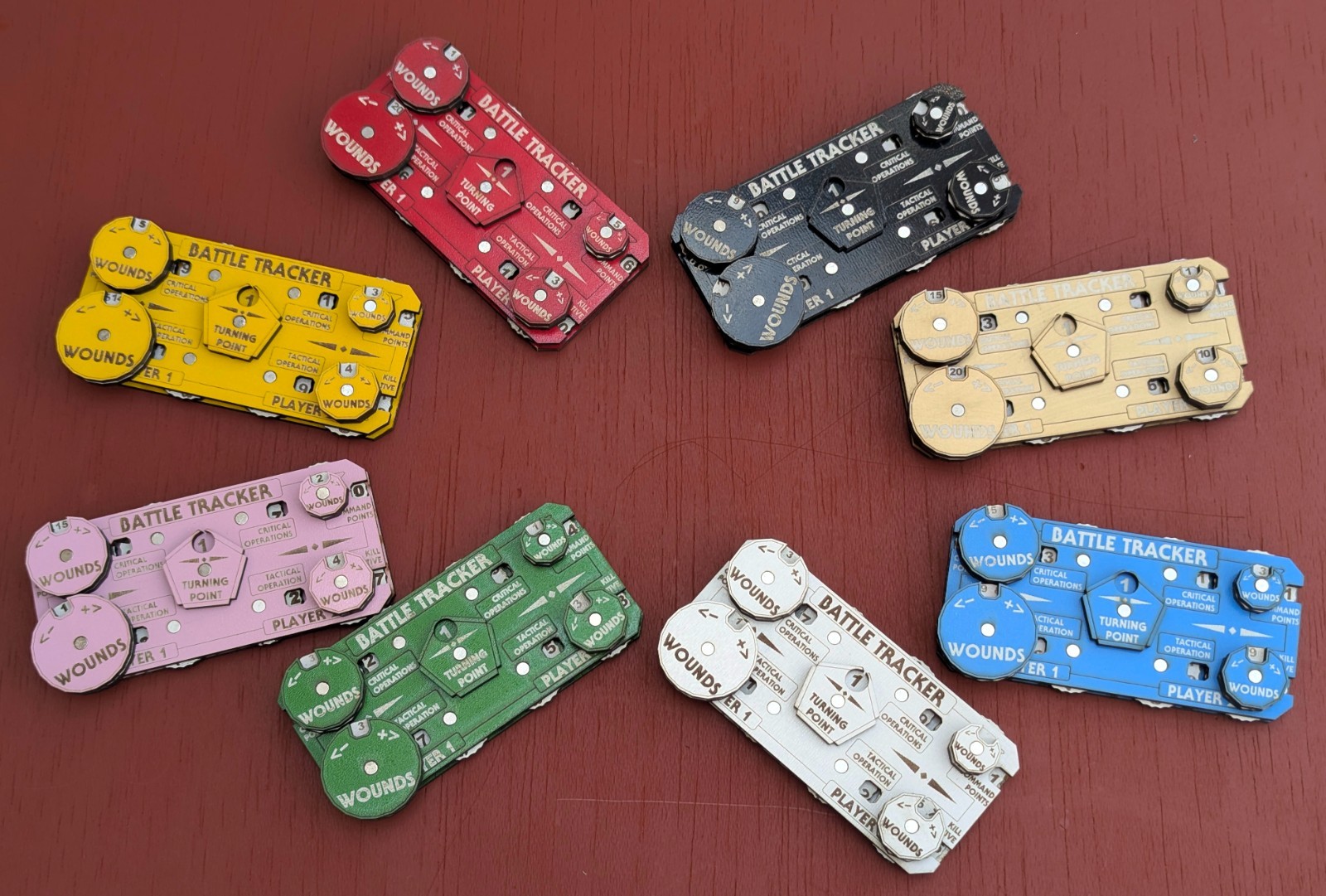 Kill Team Battle Tracker & Wound Counters Warhammer 40k Tabletop Set Colours
