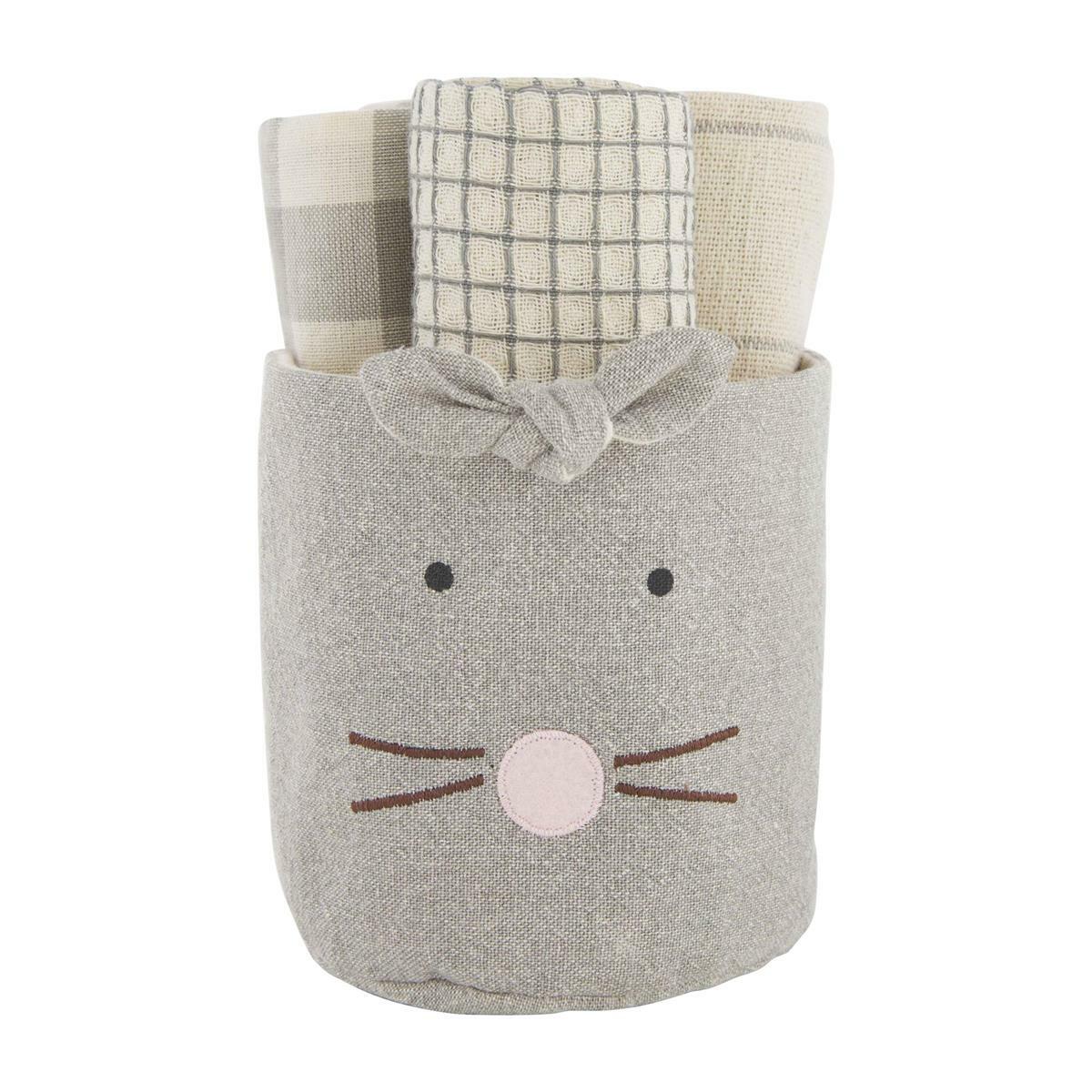 Mudpie - Grey Easter Bunny Towel Set - 41500261G