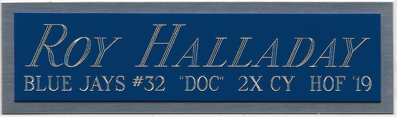 ROY DOC HALLADAY BLUE JAYS NAMEPLATE FOR YOUR AUTOGRAPHED Signed BASEBALL JERSEY
