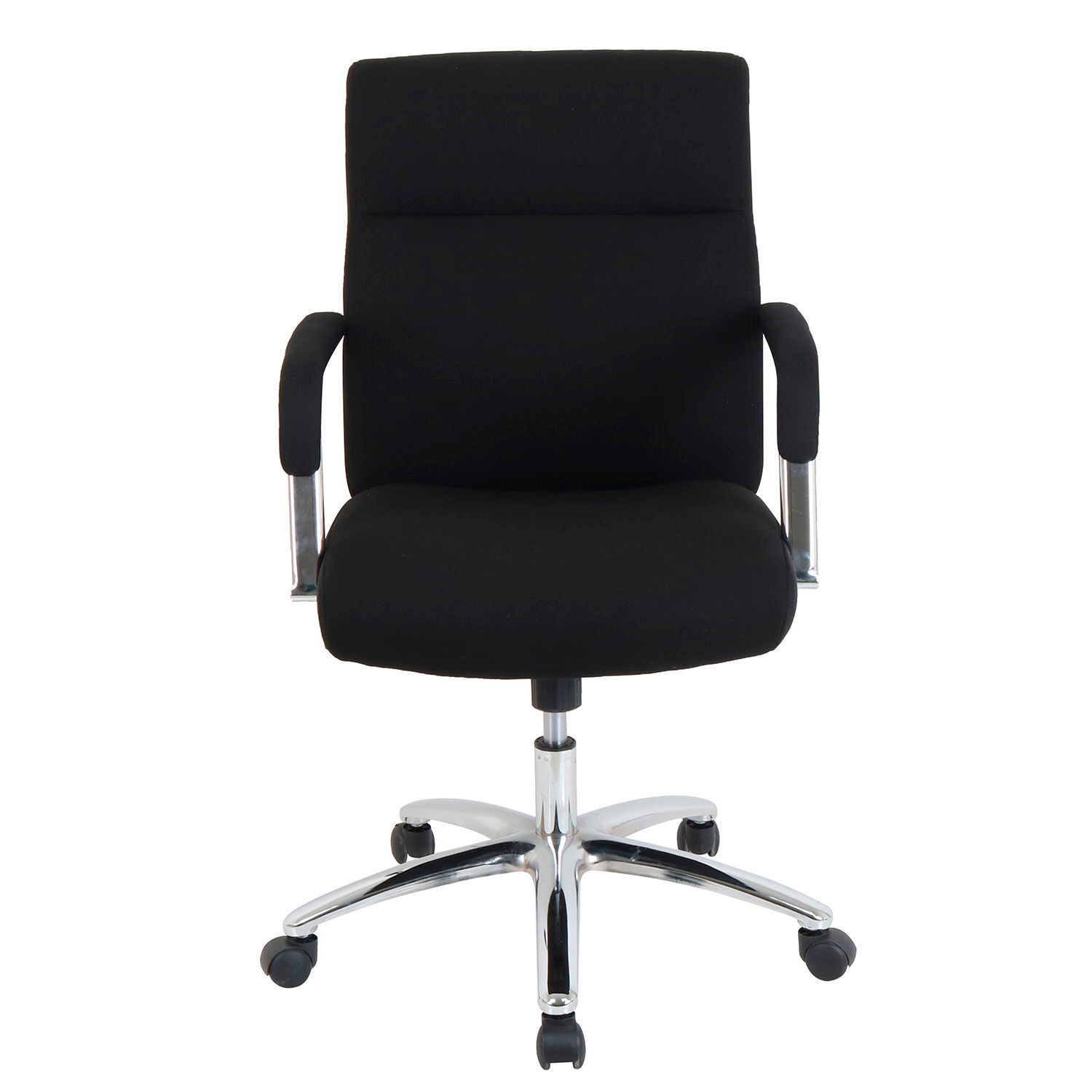 High Back Fabric Task Chair Black Fixed Arms High Back