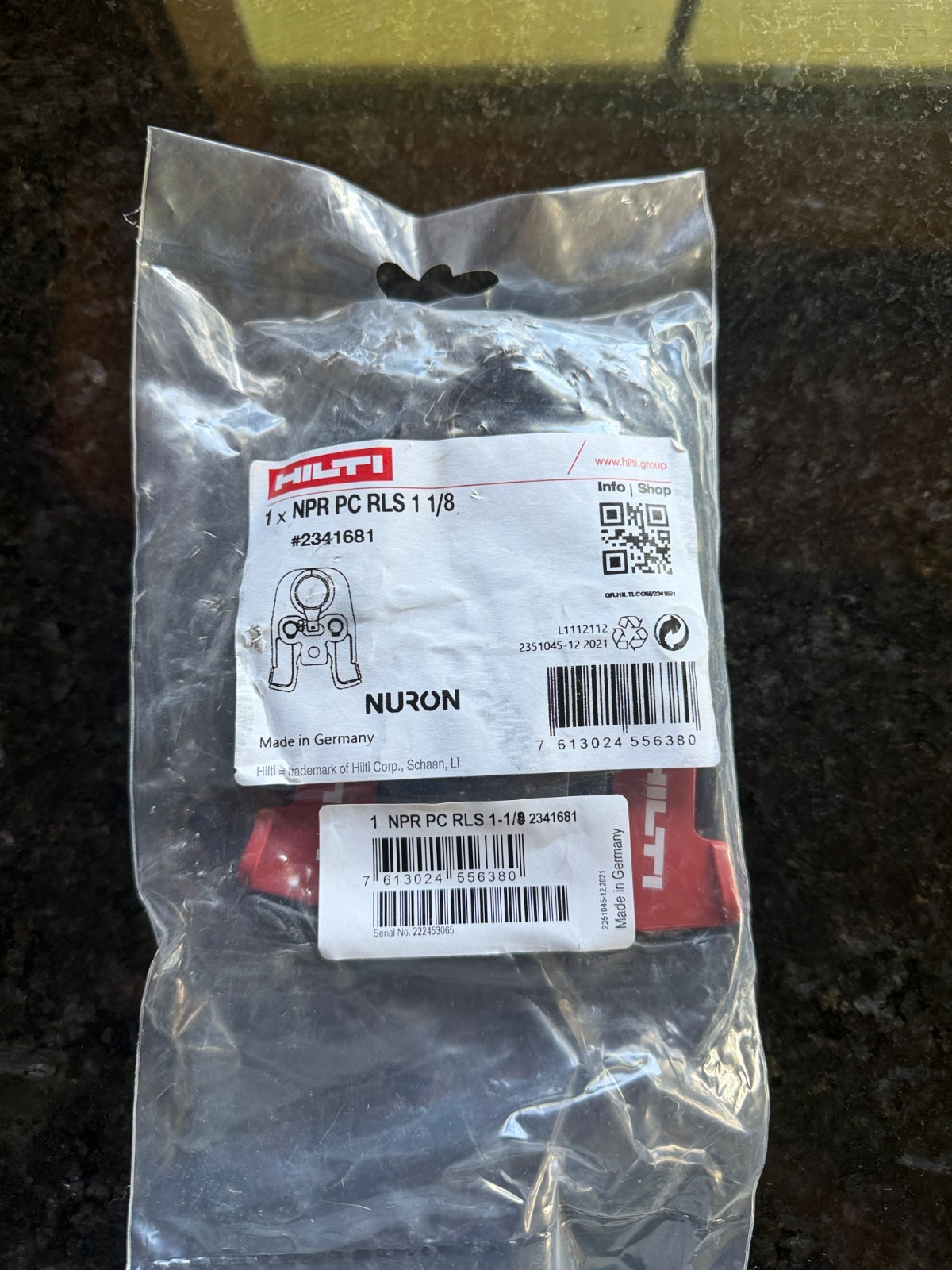 Hilti Press Jaw HVAC NPR PC RLS 1 1/8" For Pipe Press Tool 2341681