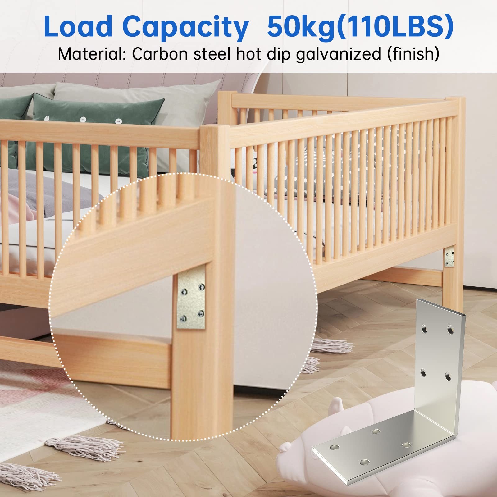 (8PCS) L Brackets Heavy Duty 90 Degree Angle Galvanized Corner Brace Iron