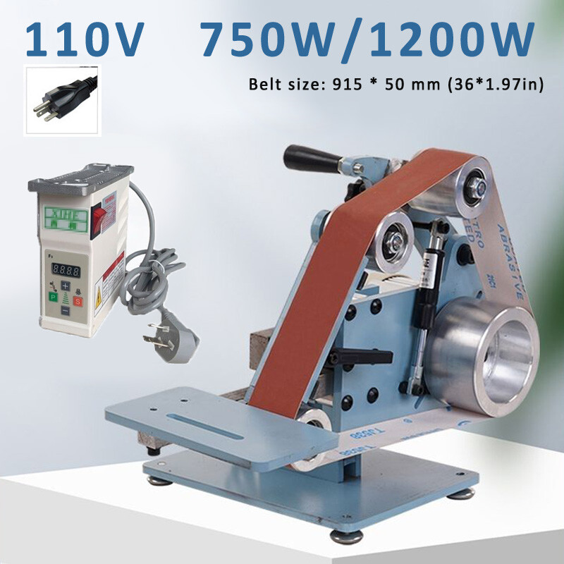 750/1200W 110V New Industrial Belt Machine DIY Sander Polishing Grinding Machine