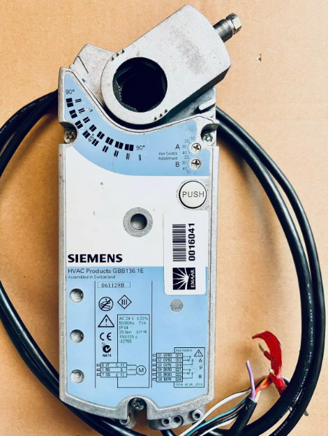Siemens GBB136.1E electric switch regulating damper actuator.
