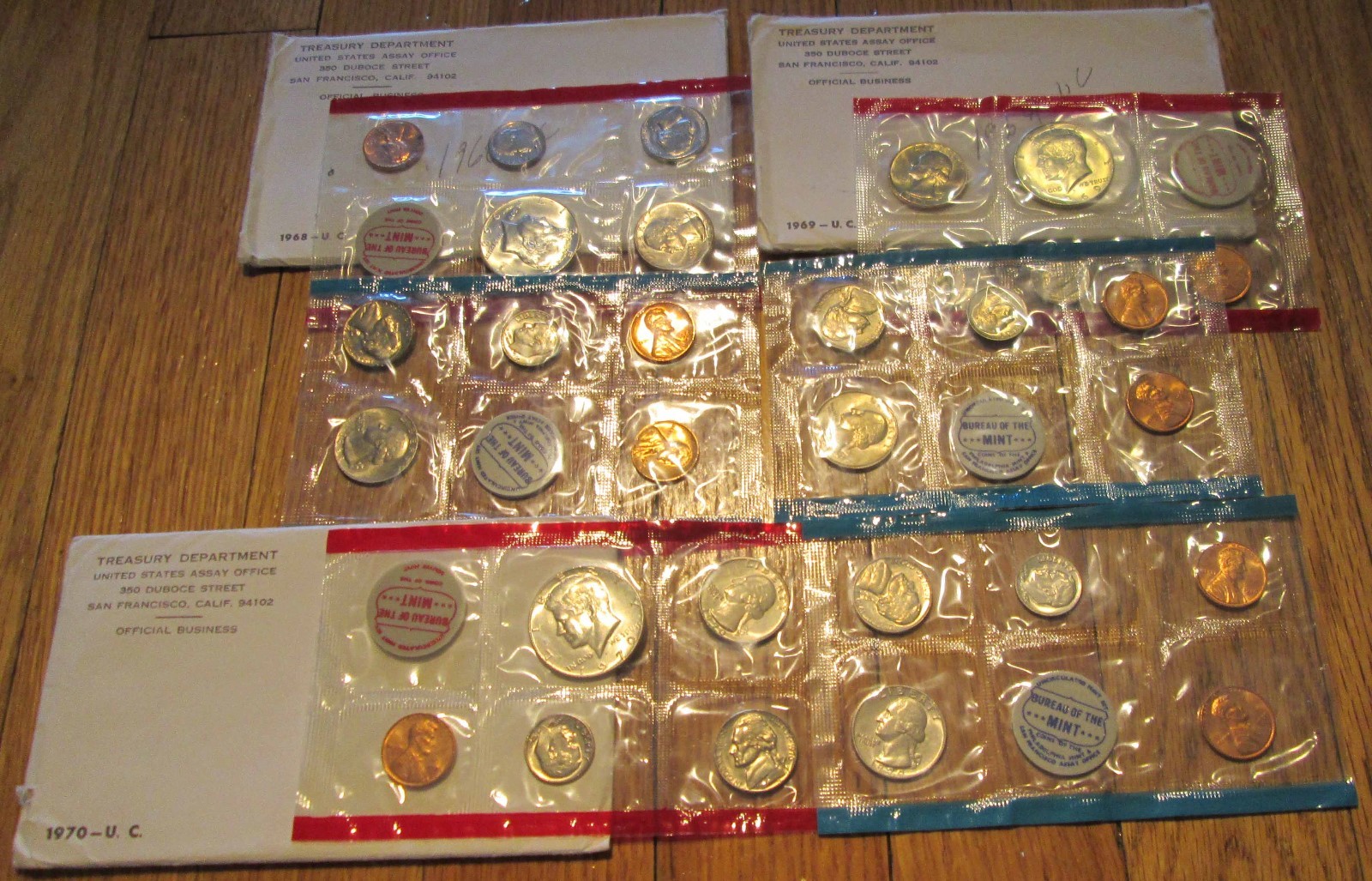 1968 - 2007 Mint Sets U.S. Mint 38 Sets P & D Uncirculated Mint Set Box and COA