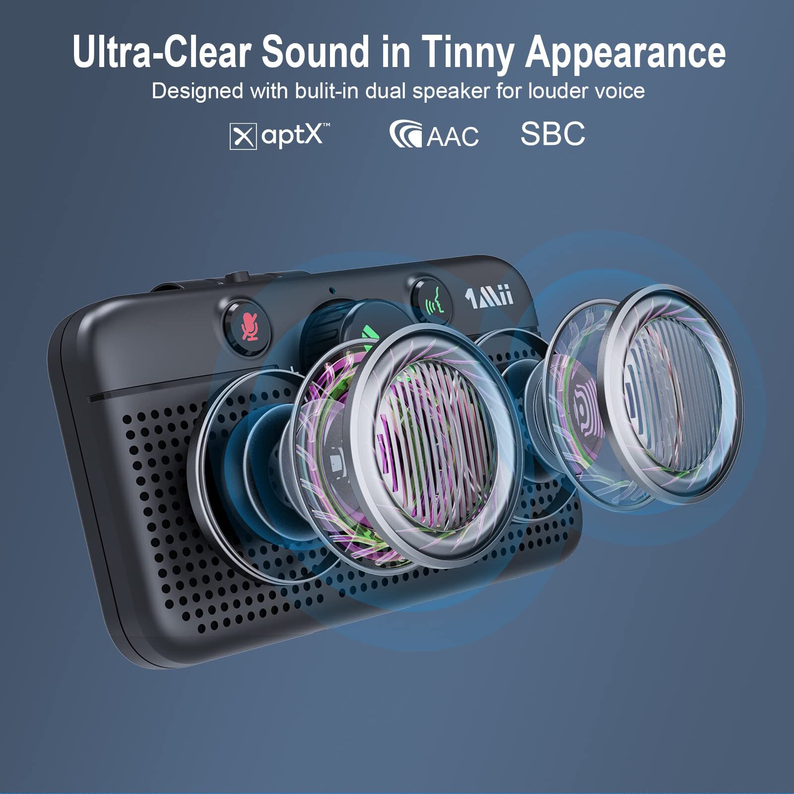 Bluetooth 5.3 Car Speaker Handsfree Bluetooth Speakerphone For Cell Phone Motion