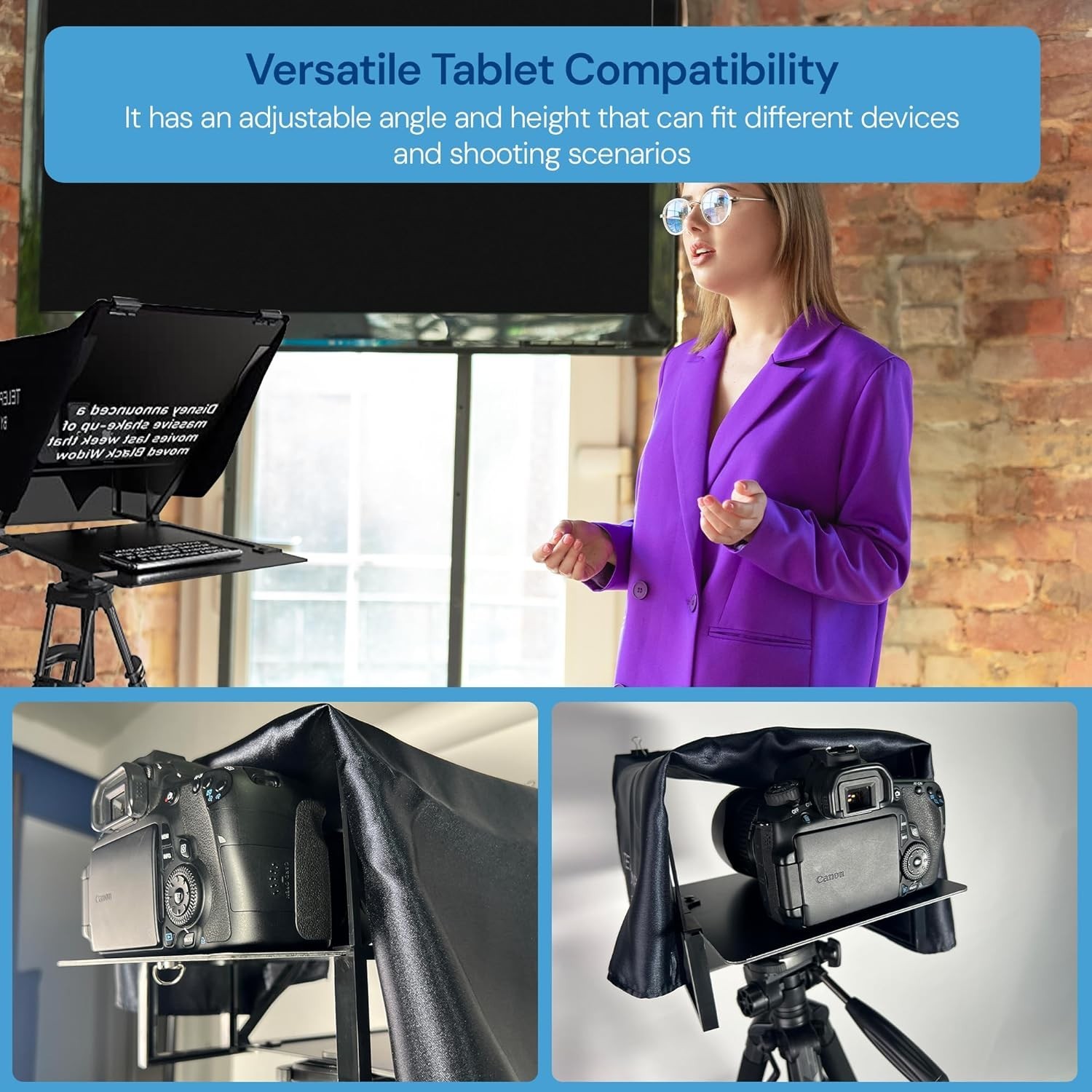 Teleprompter 5.0 with Foot Remote - Convenient for iPad, Tablet & Smartphone Use