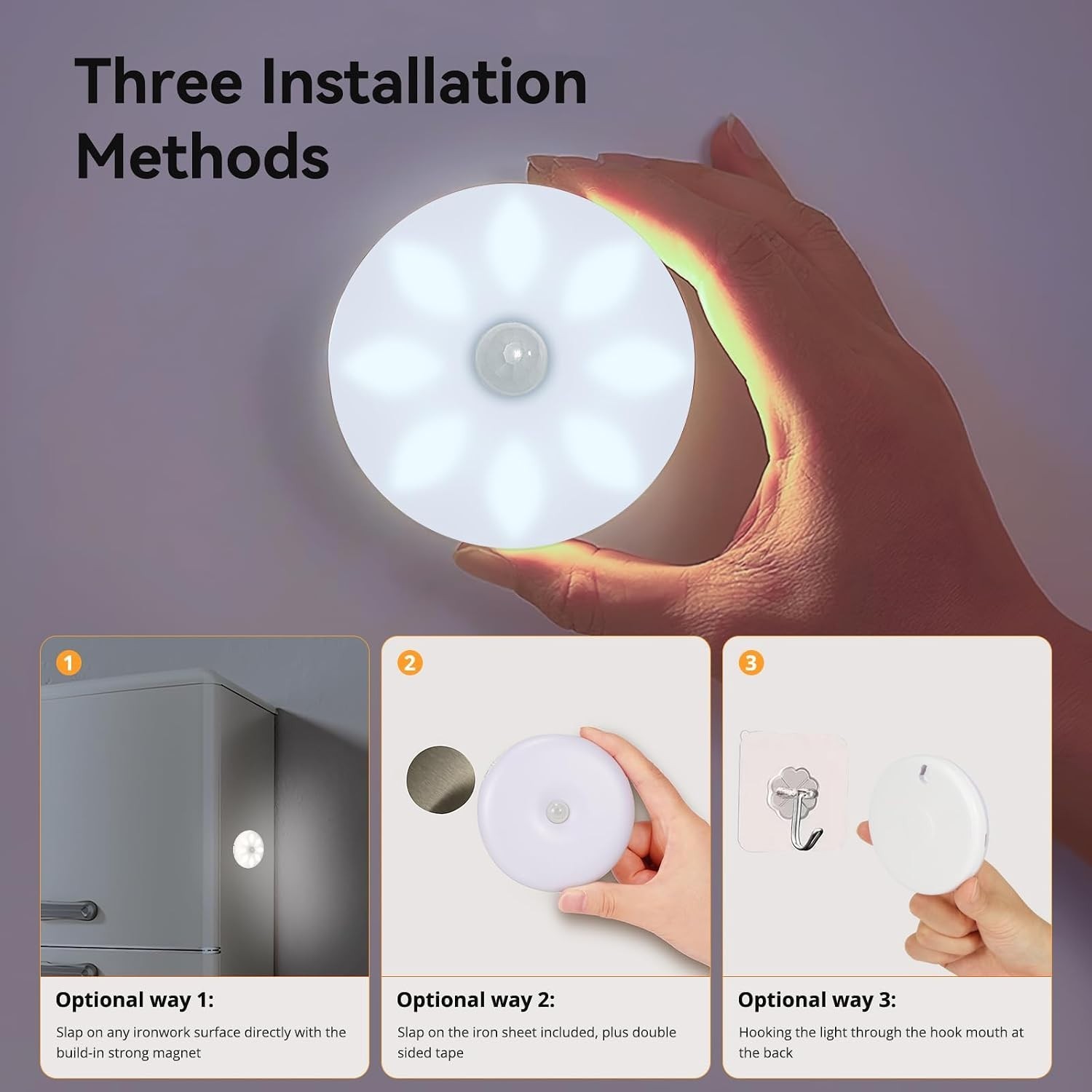 Motion Sensor Under Cabinet Lights, Wireless LED Light Bar with Built-in Rech...