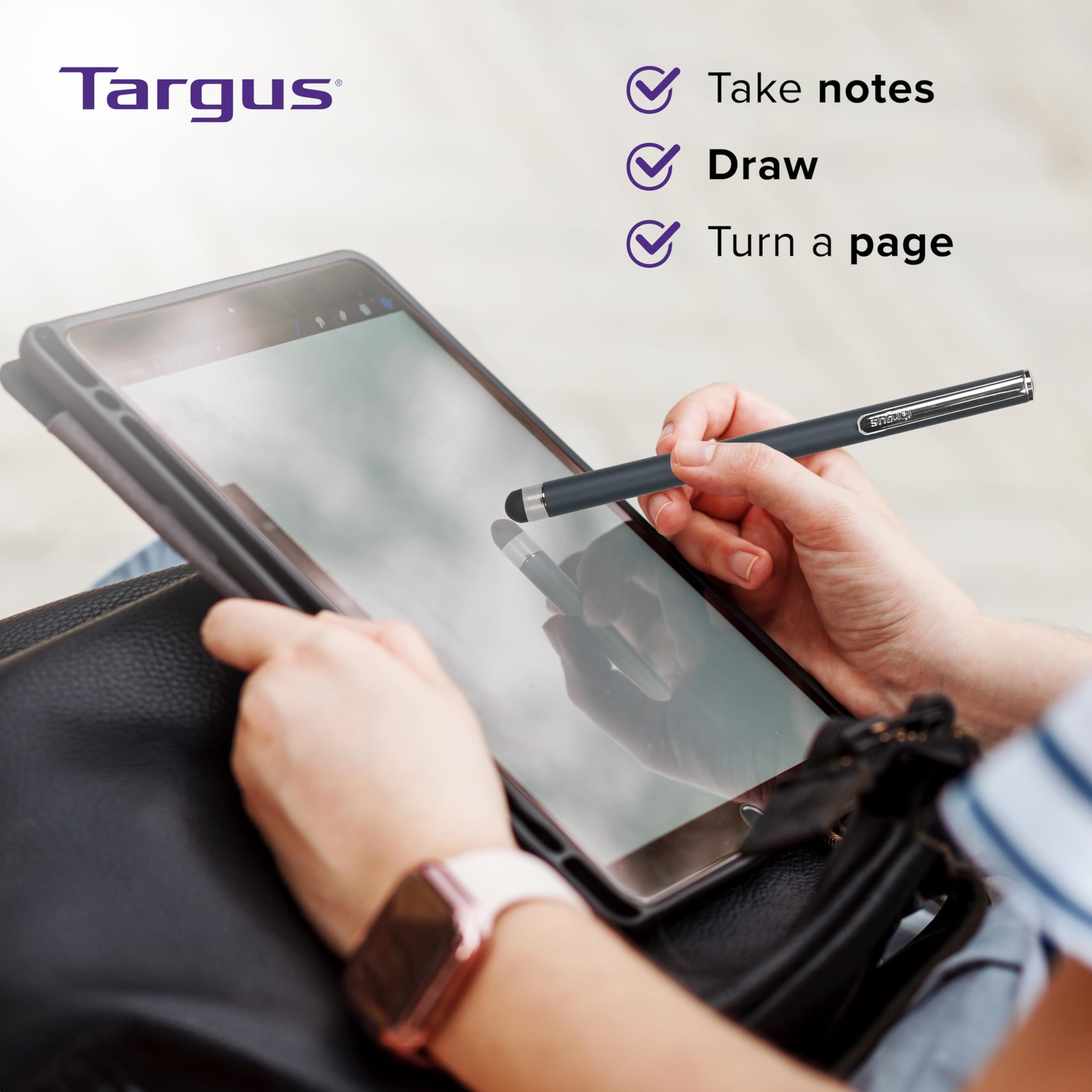Targus Stylus Pen for Touchscreen Devices Note Taking Drawing iPad iPhone Black