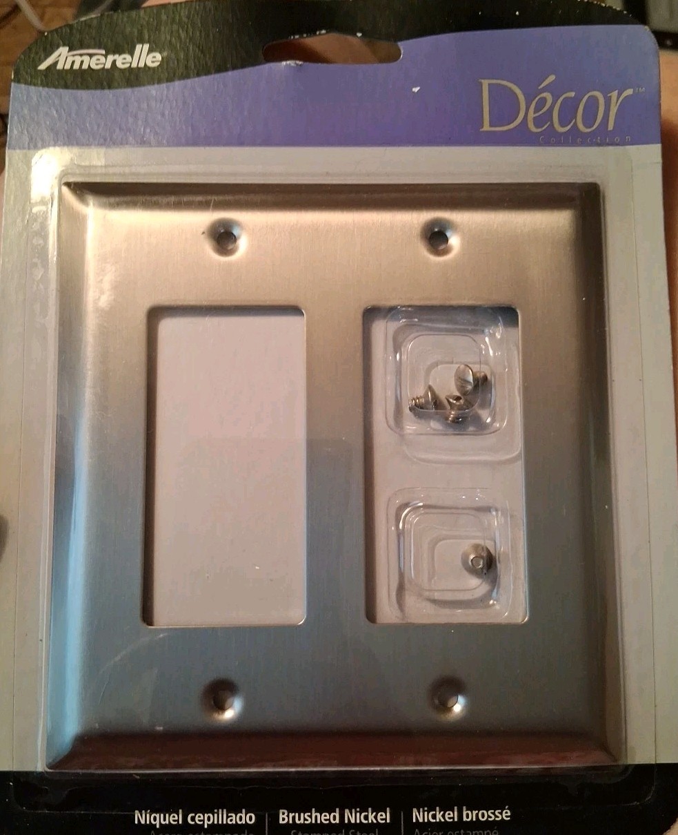 5 Amerelle Double Outlets Brushed Nickel