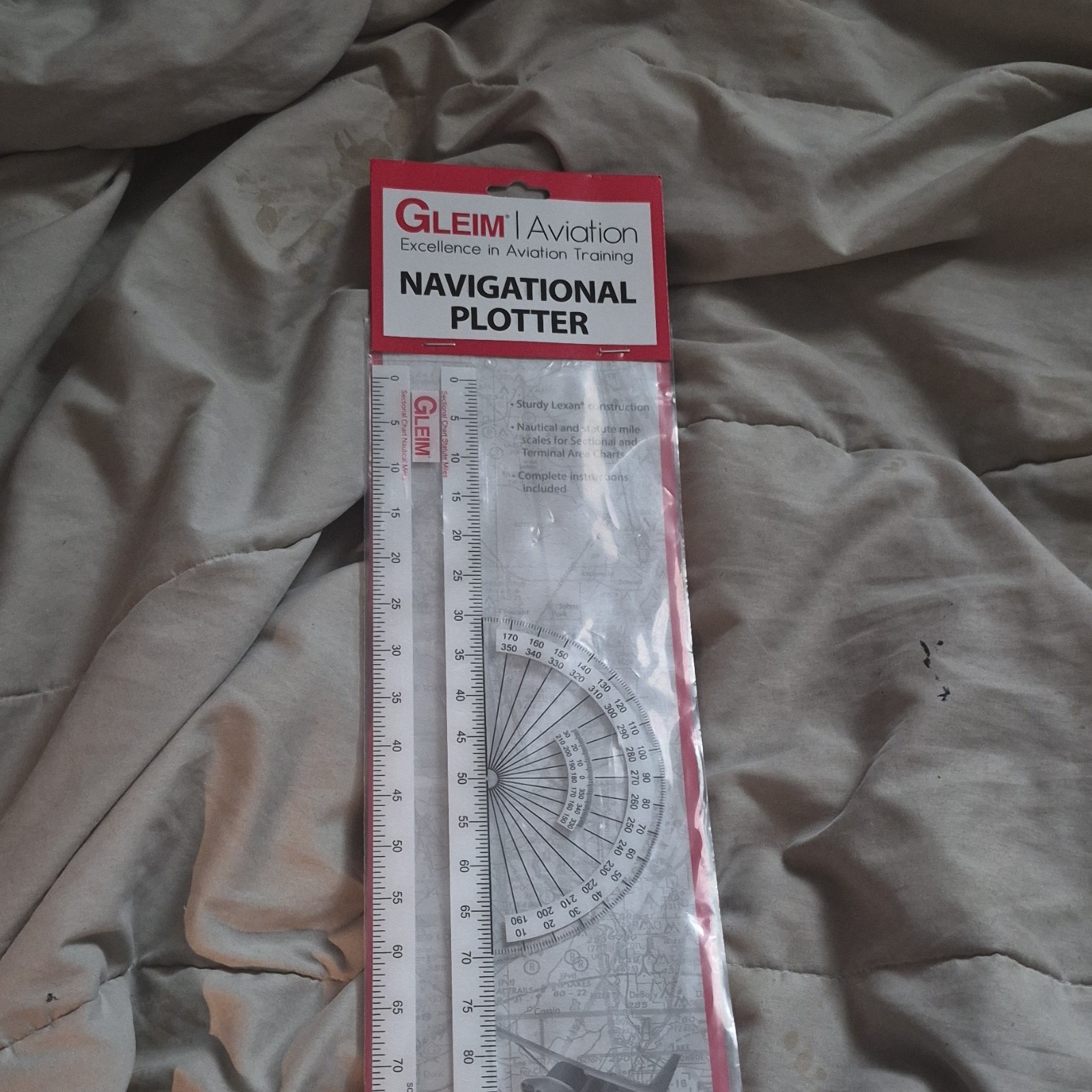 GLEIM Aviation Navigational Plotter Flight Navigation Ruler New Sealed