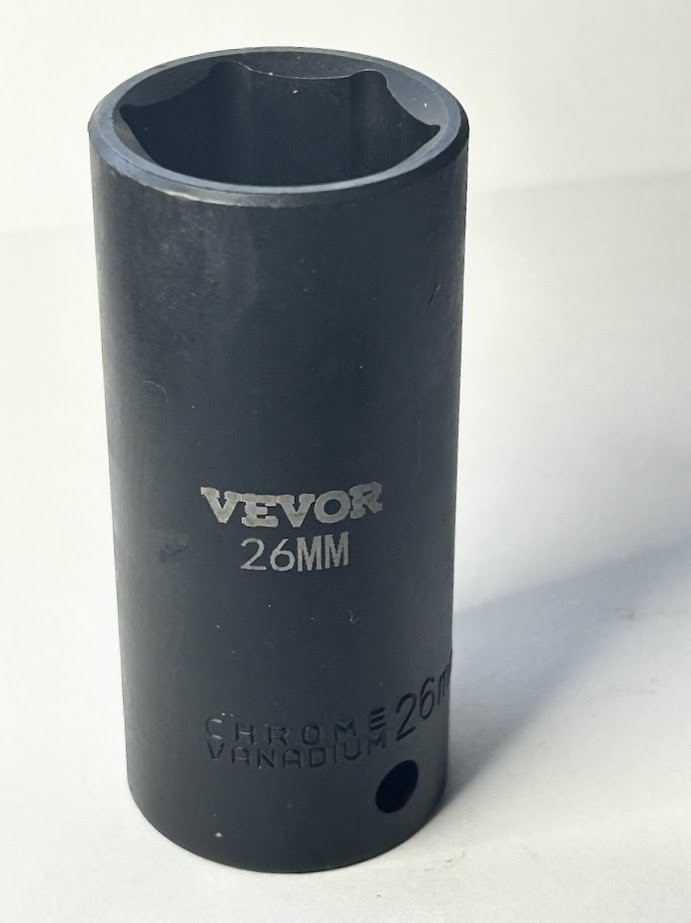 VEVOR  26 mm x 1/2" Deep Impact Socket - 6 Point -  Free USA Shipping