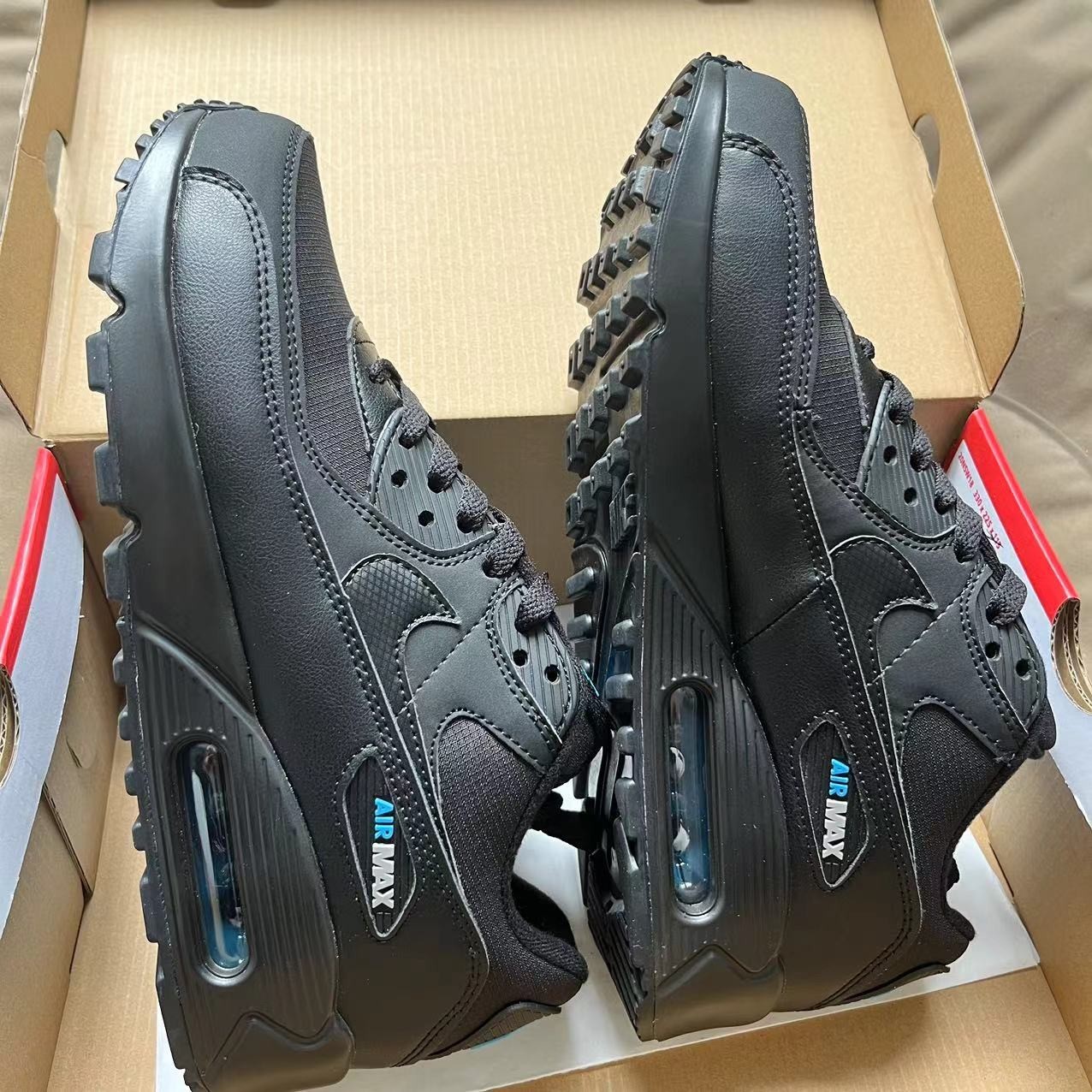 Men's Nike Air Max 90 Shoes "Black Blue" Basketball Sport Shoes US Men's 8-12