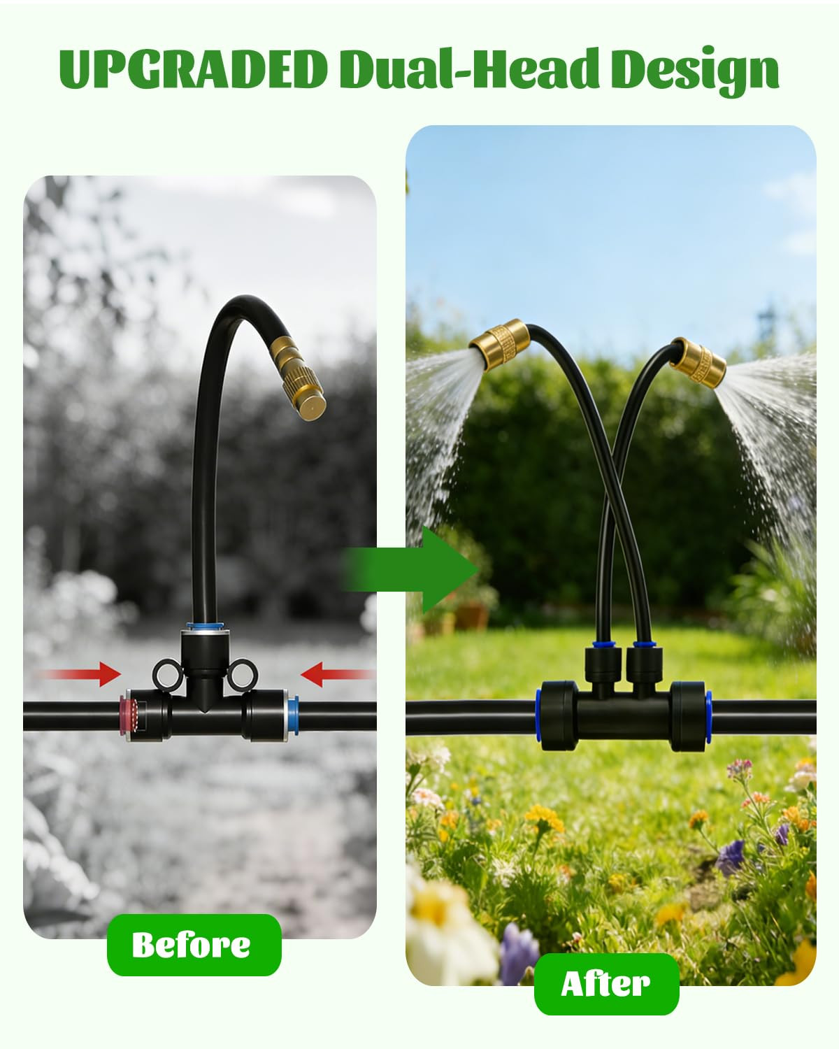 66FT Drip Irrigation System with 40 Nozzles, Automatic Drip Irrigation Kit, Gard