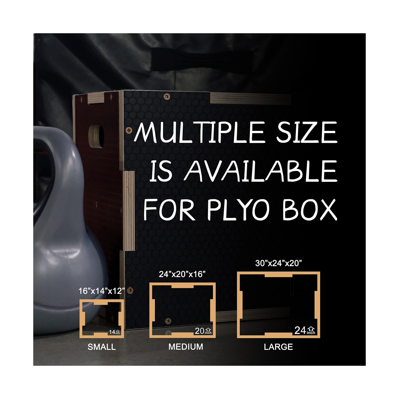 Signature Fitness 3 in 1 Non-Slip Wooden Plyo Box Plyometric Box Jumping Exer...