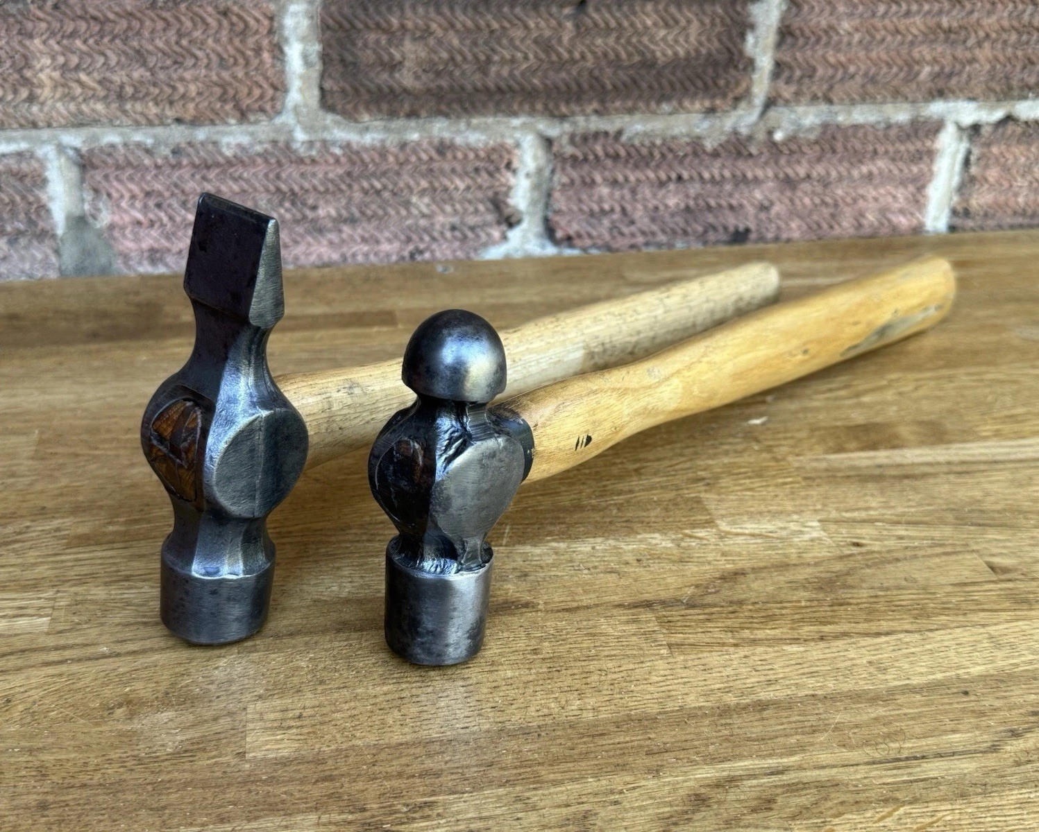 2 Vintage Hammers Ball Pein & Cross Pein Woodworking Builders Old Tool