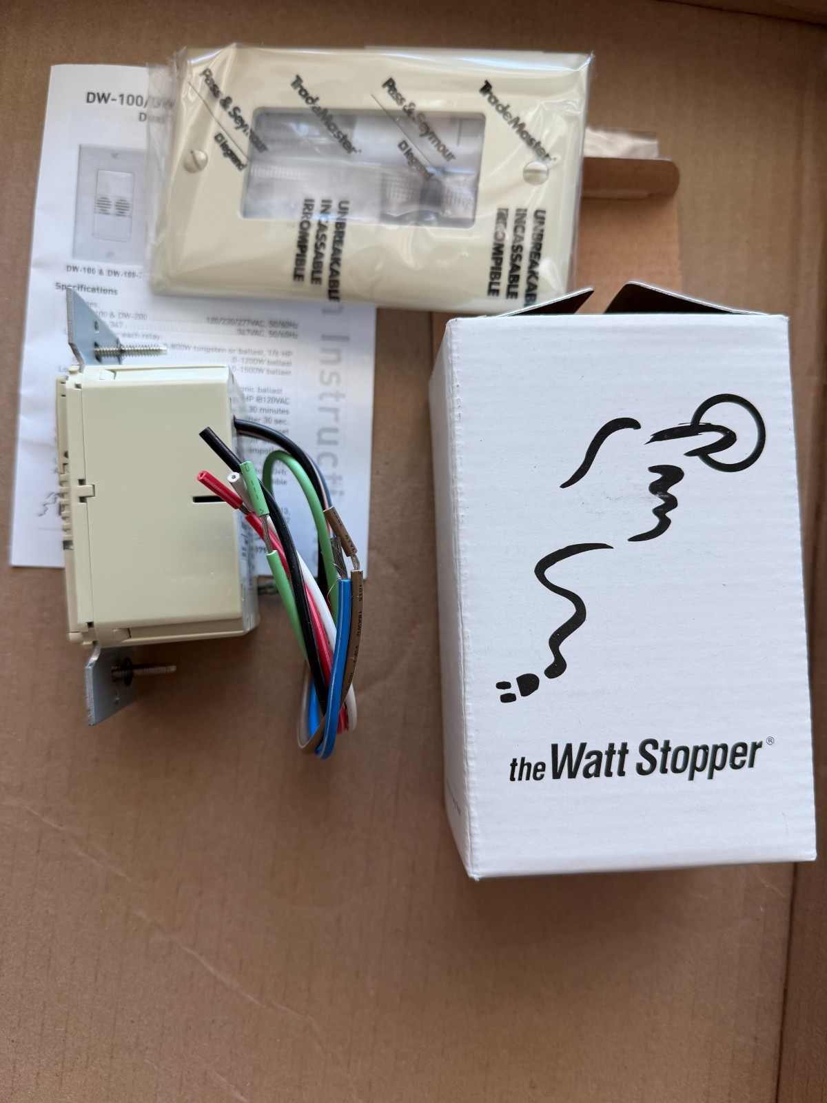 WattStopper DW-200-I Dual Tech Wall Switch Occupancy Sensor Dual Relay