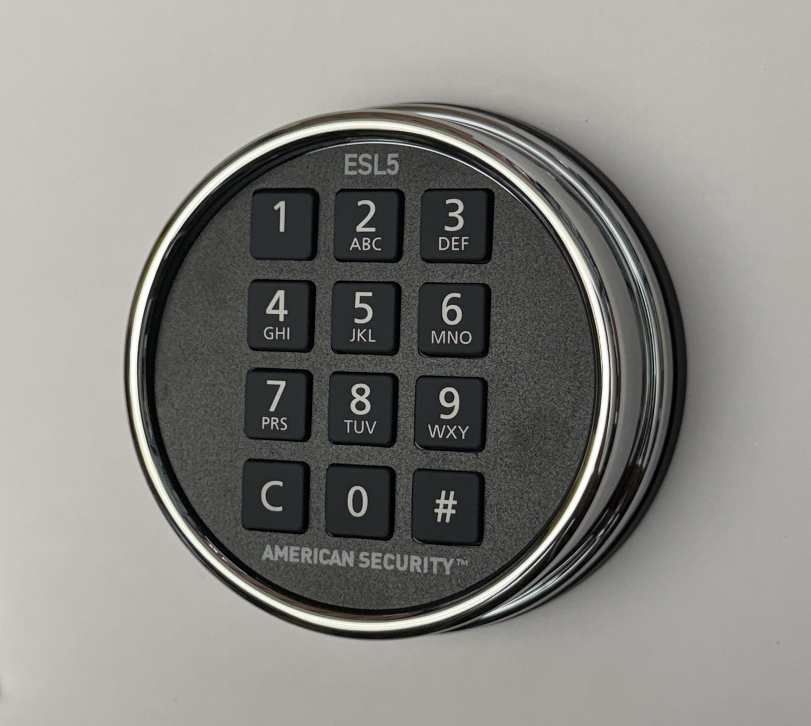 Amsec - ESL5 - Illuminated Electronic Pivot Safe Lock Kit (Dial & Lock) - Chrome